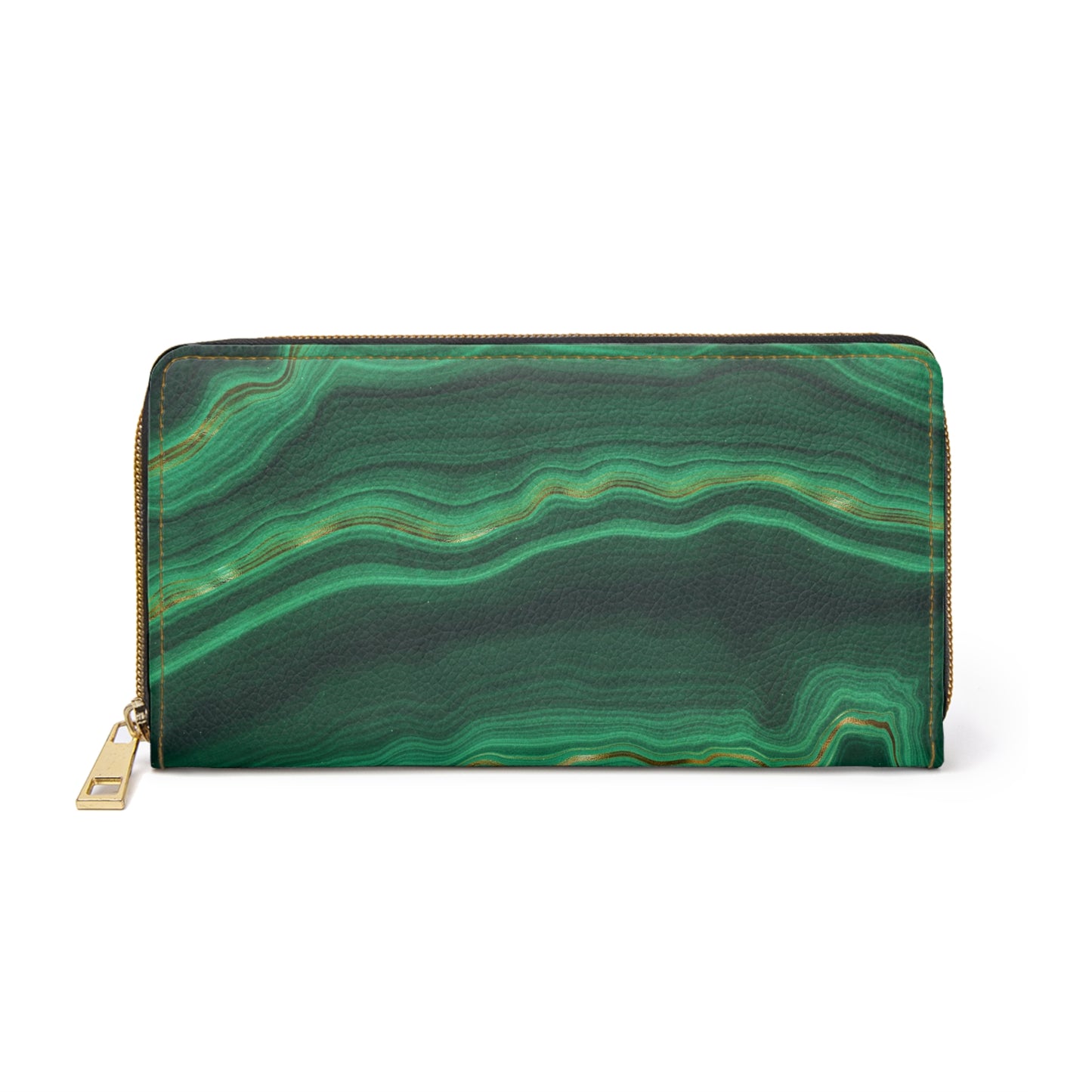 Geode Wallet, Green Crystal, Zippered Wallet Pattern, Zip Around Wallets for Women, Vegan Faux Leather Wallet, Boho Wallet,