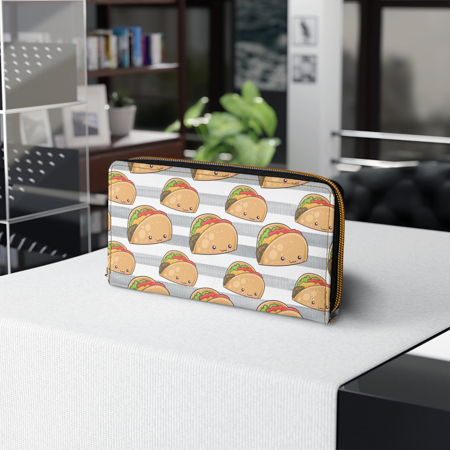 Taco Wallet, Cute Wallets for Women, Zip Around Wallet Kawaii, Cute Printed Wallet, Purse Clutch Gift Wallet, Vegan Faux Leather, Foodie