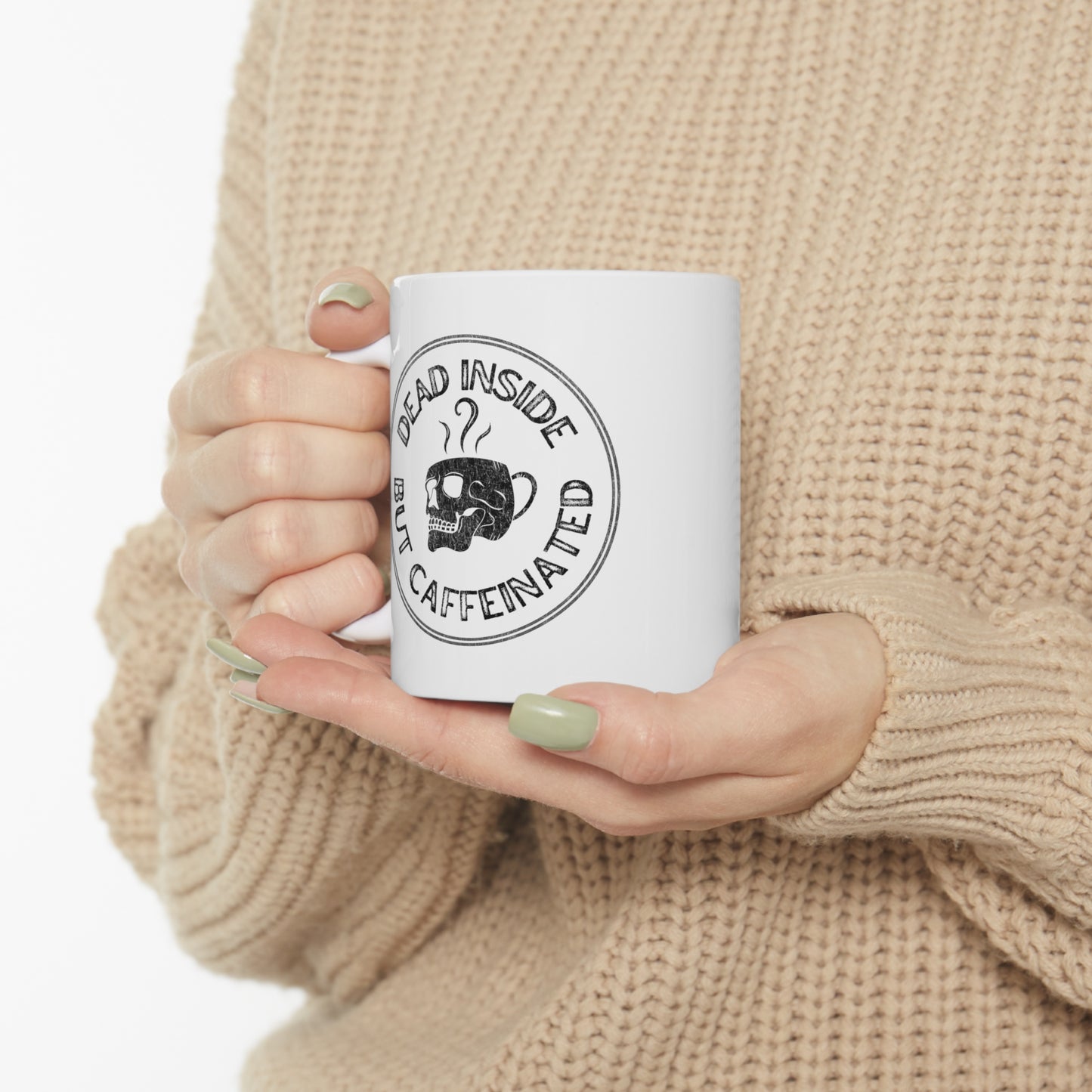 Dead Inside But Caffeinated Mug, Dead Inside Mug, Coffee Skeleton Mug, Dead Inside Skeleton Mug, Dead but Caffeinated Mug, Funny skeleton
