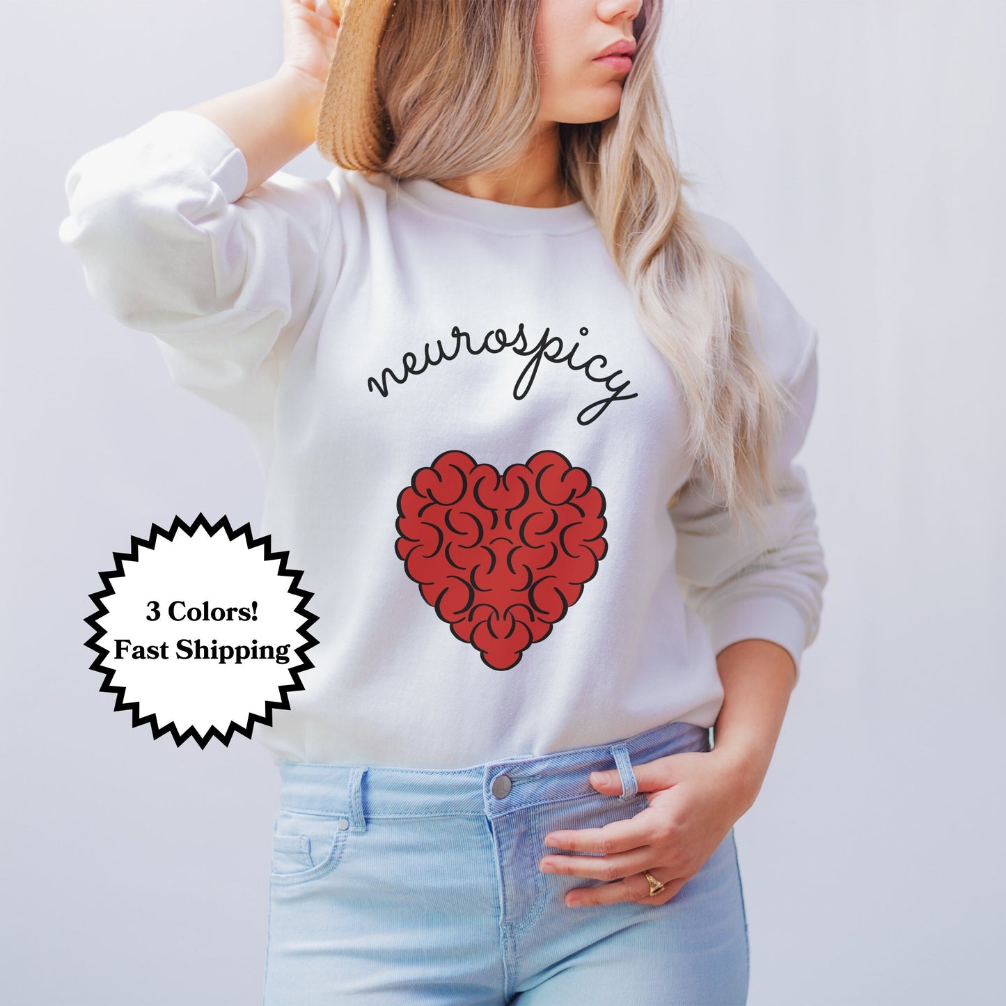 Neurospicy Sweatshirt, Neurodivergent Sweater, Neurodiverse, ADHD, Autism, Mental Health, Neurodiversity, Spicy Brain, Neurosmart, Neuro Tee