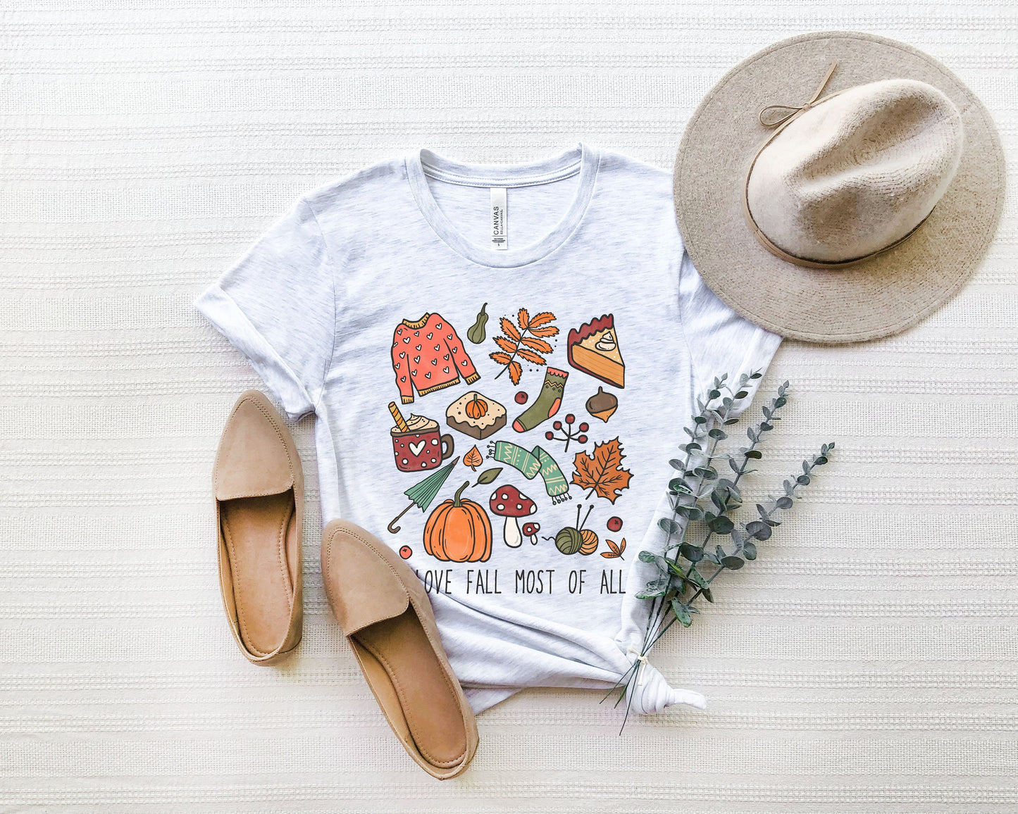 I Love Fall Most Of All Shirt, Fall Doodle Shirt, Fall Crewneck, Fall Shirts for Women, Happy Fall Y'all, Hello Fall T-Shirt, Hello Autumn