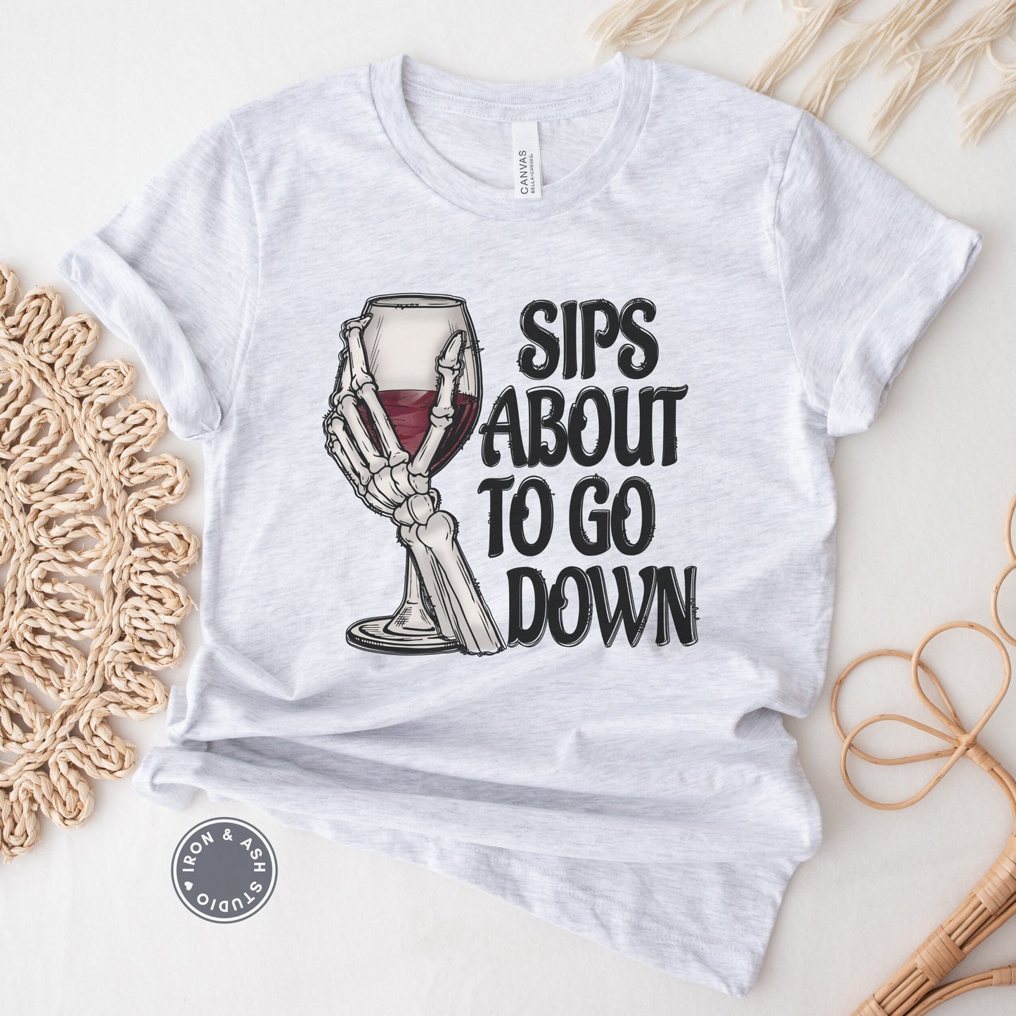 Sips About To Go Down Funny Skeleton Drinking Shirt, Witch Way To the Wine, Skeleton Drinking Shirt, Funny Wine Halloween Shirt, Wine Tee