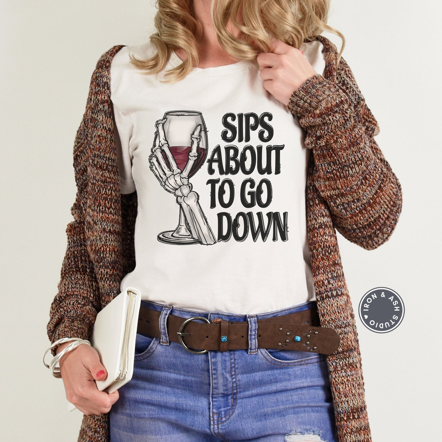 Sips About To Go Down Funny Skeleton Drinking Shirt, Witch Way To the Wine, Skeleton Drinking Shirt, Funny Wine Halloween Shirt, Wine Tee