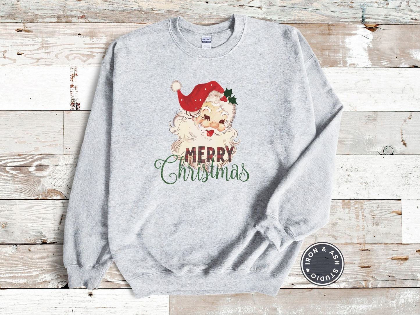 Retro Santa Sweatshirt, Merry Christmas Santa Sweater, Retro Santa Clause, Vintage Christmas Santa Shirt, Christmas Crewneck Women, Vintage