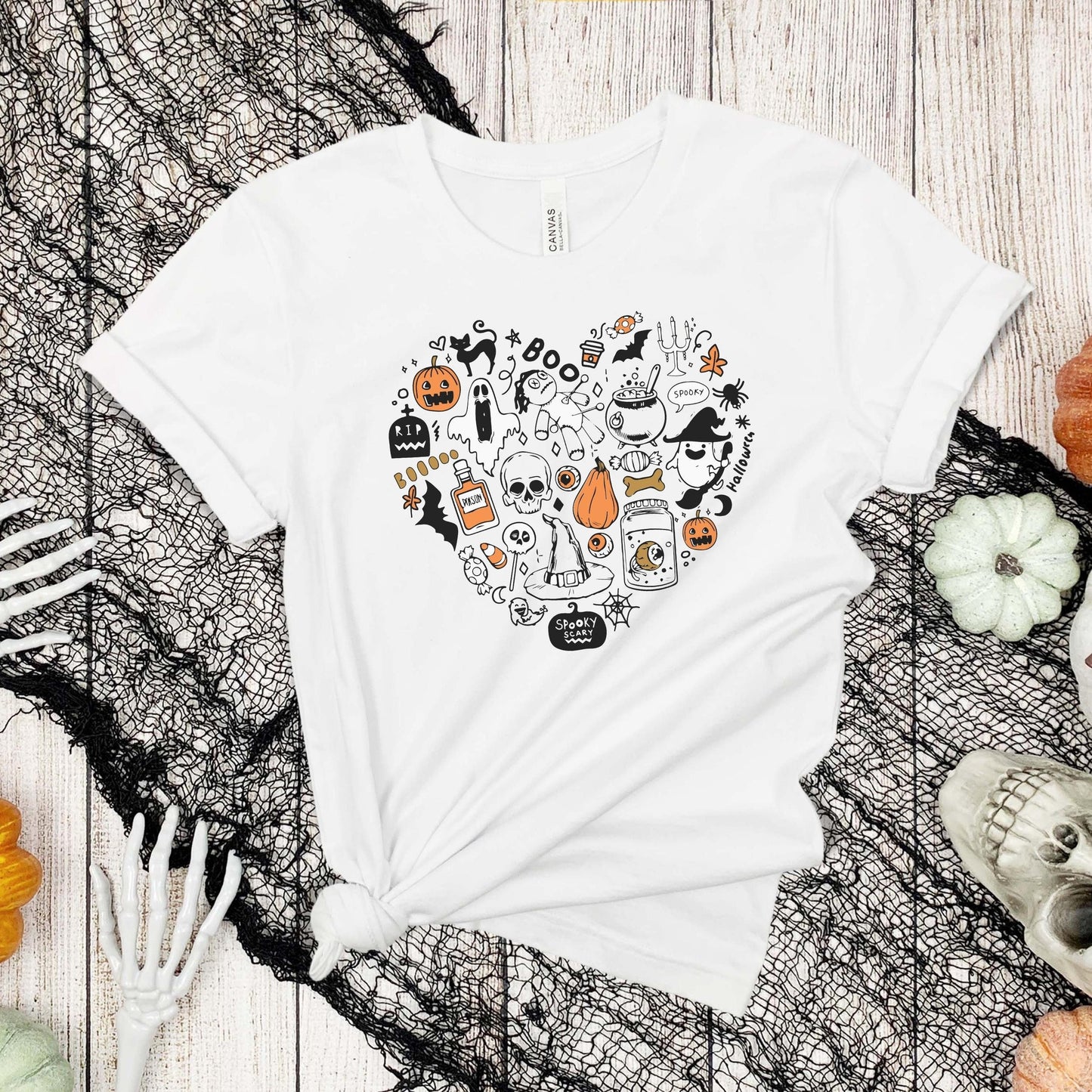 Halloween Collage Heart Shirt, Cute Halloween TShirt for Women, It's The Little Things, Cute Teacher Halloween, Mom Halloween, Fall Shirt
