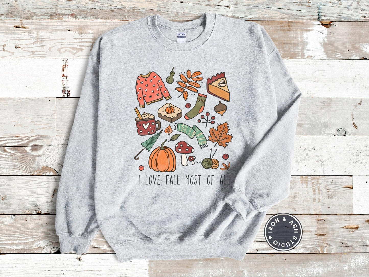 I Love Fall Most Of All Doodle Sweatshirt, Fall Sweaters For Women, Fall Doodle Shirt, It's Fall Y'all, Happy Fall Y'all, Fall Lover Gift