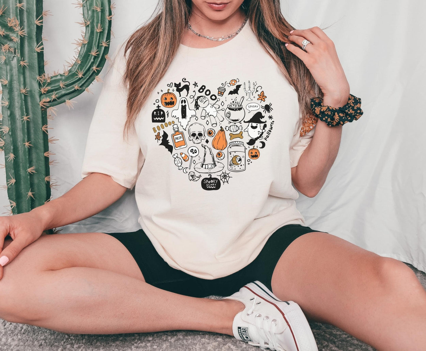 Halloween Collage Heart Shirt, Cute Halloween TShirt for Women, It's The Little Things, Cute Teacher Halloween, Mom Halloween, Fall Shirt