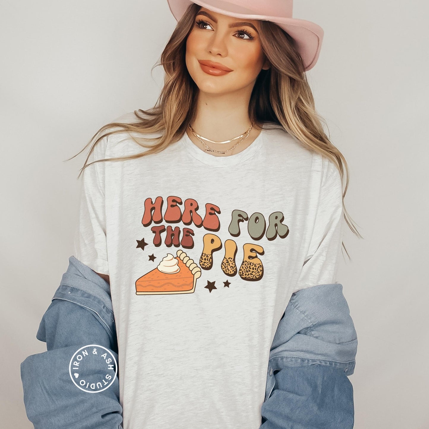 Funny Thanksgiving Shirt Here For The Pie Retro Thanksgiving Fall Apparel Pies Before Guys Funny Holiday Tee Cute Fall Shirts for Women