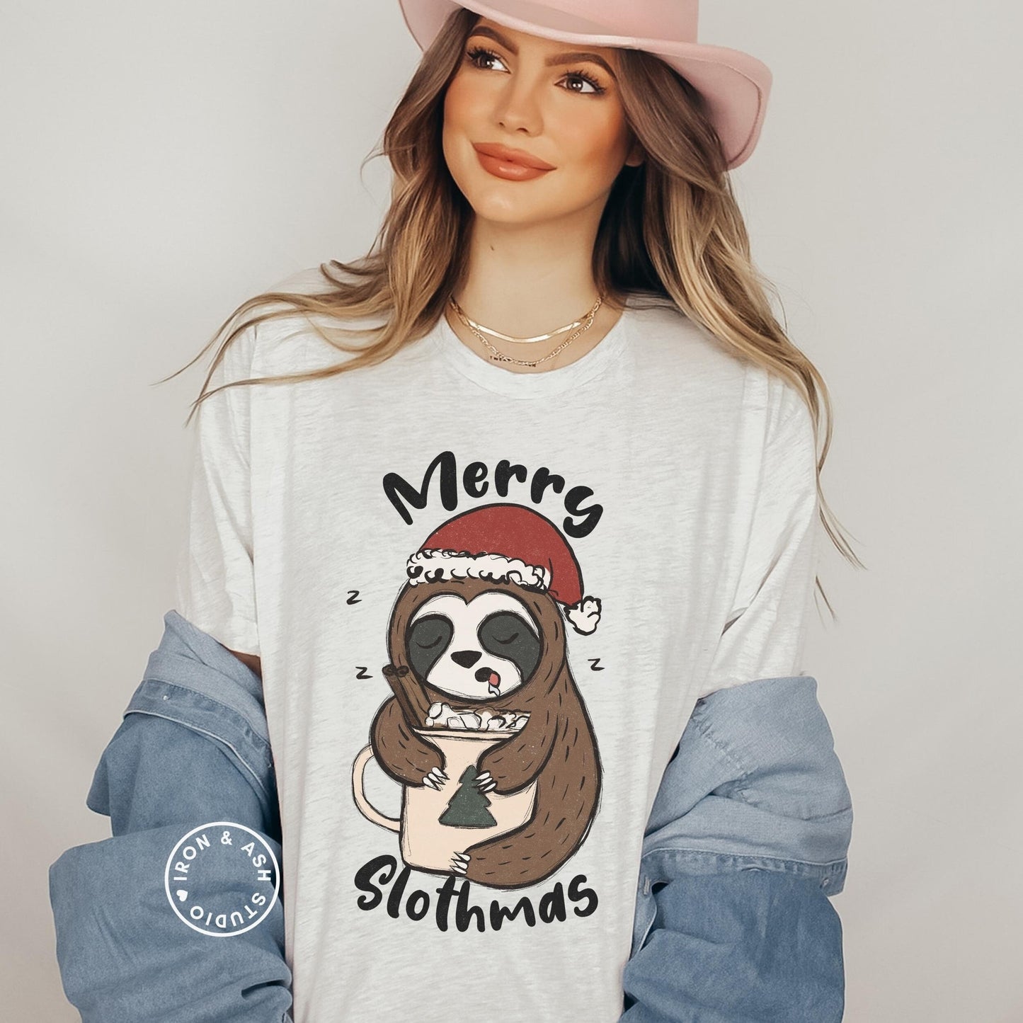Funny Christmas Shirt, Sloth Shirt, Merry and Bright, Fun Christmas Shirts, Holiday Party Tshirt,Funny Holiday Tee,Family Matching Christmas