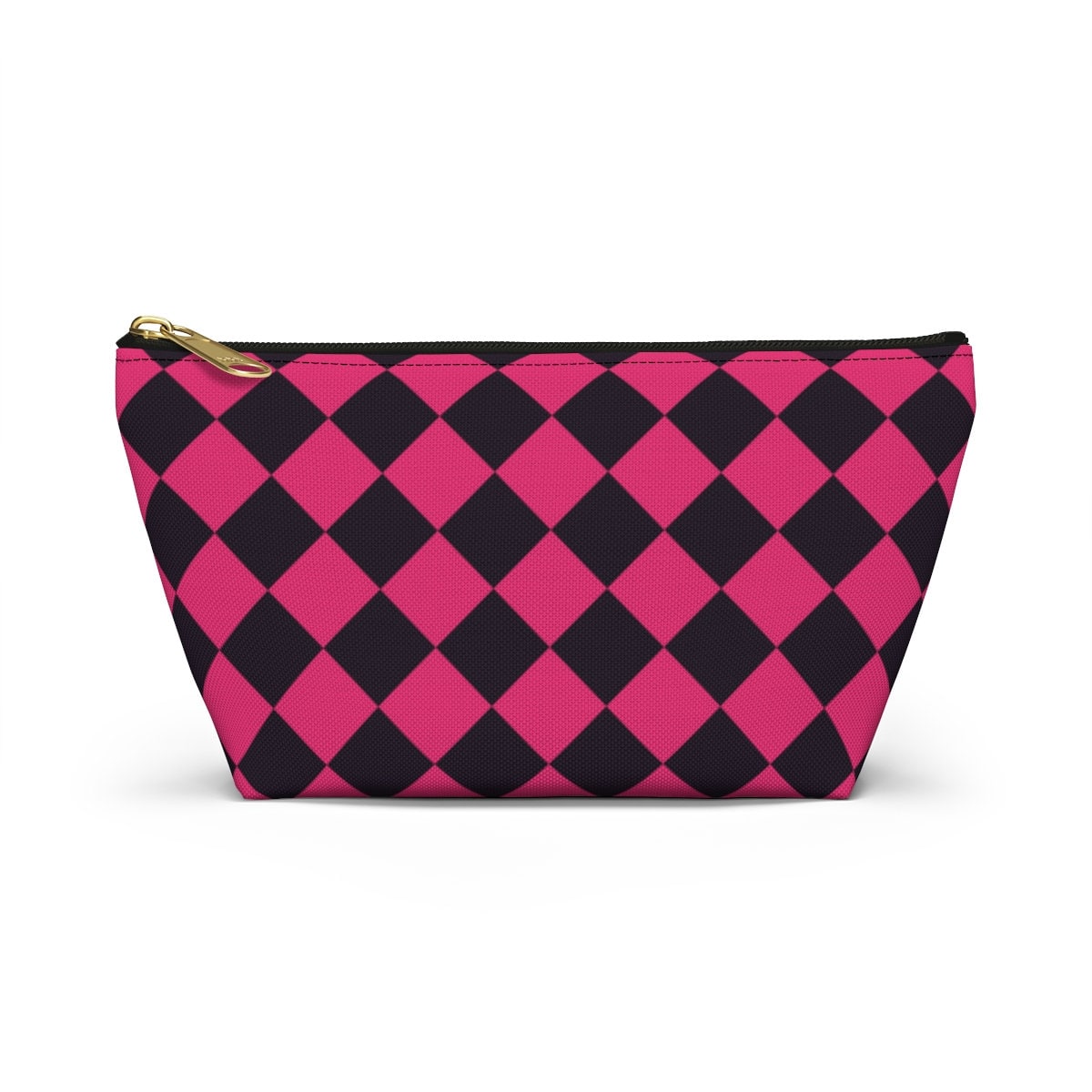 Checkered Makeup Bag Hot Pink Cosmetic Case, Cosmetic Travel Bag, Makeup Toiletry Bag Women, Checkered Makeup Accessory Tote, Makeup Lover