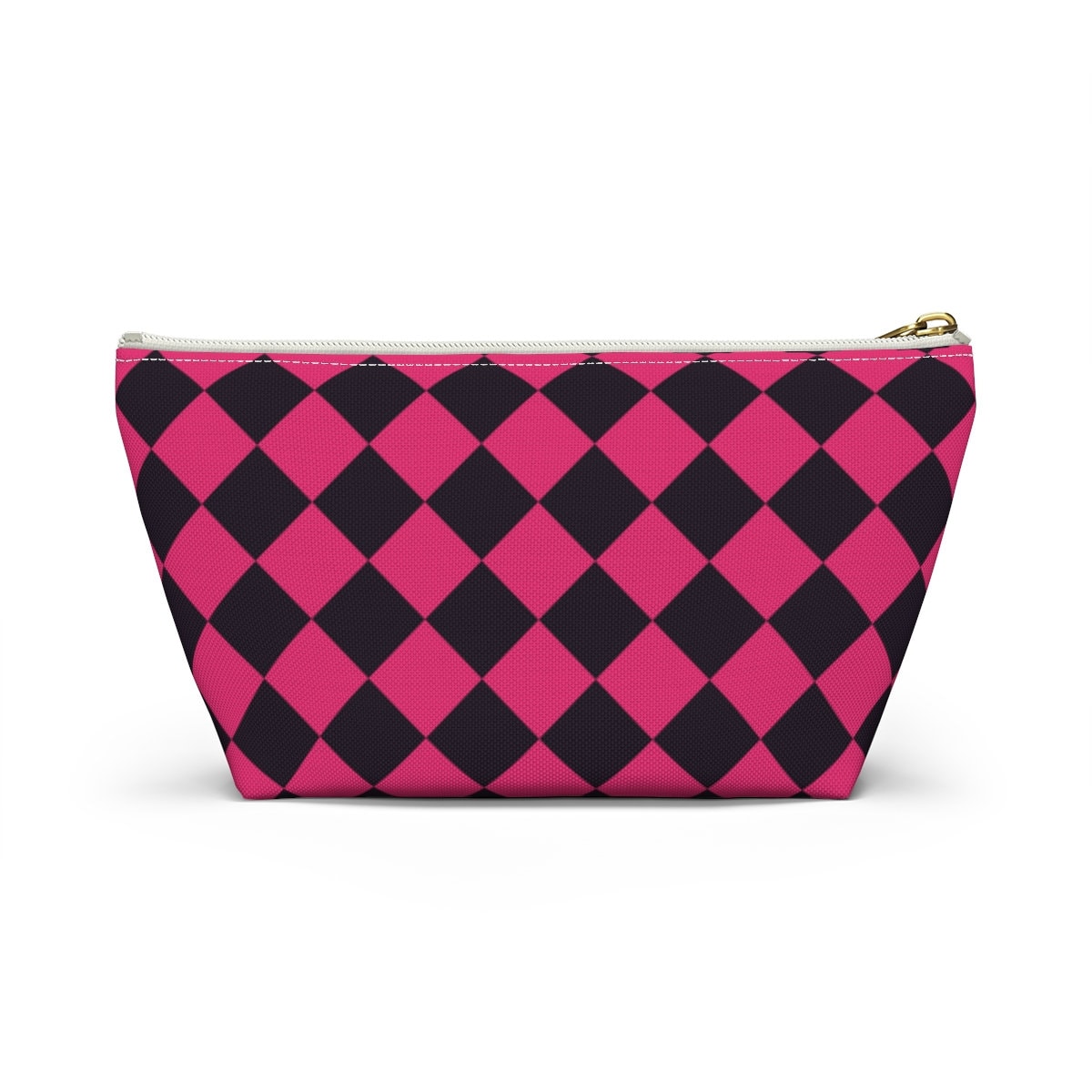 Checkered Makeup Bag Hot Pink Cosmetic Case, Cosmetic Travel Bag, Makeup Toiletry Bag Women, Checkered Makeup Accessory Tote, Makeup Lover