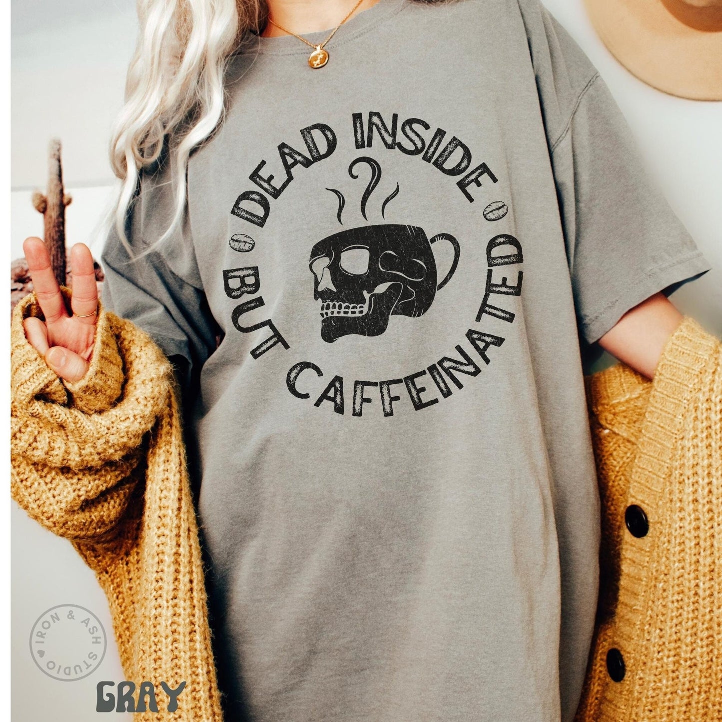 Funny Coffee Shirt Comfort Color Tshirt Dead Inside But Caffeinated Tee But First Coffee Womens Mens Coffee Lover Gift Funny Coffee Quotes Tee