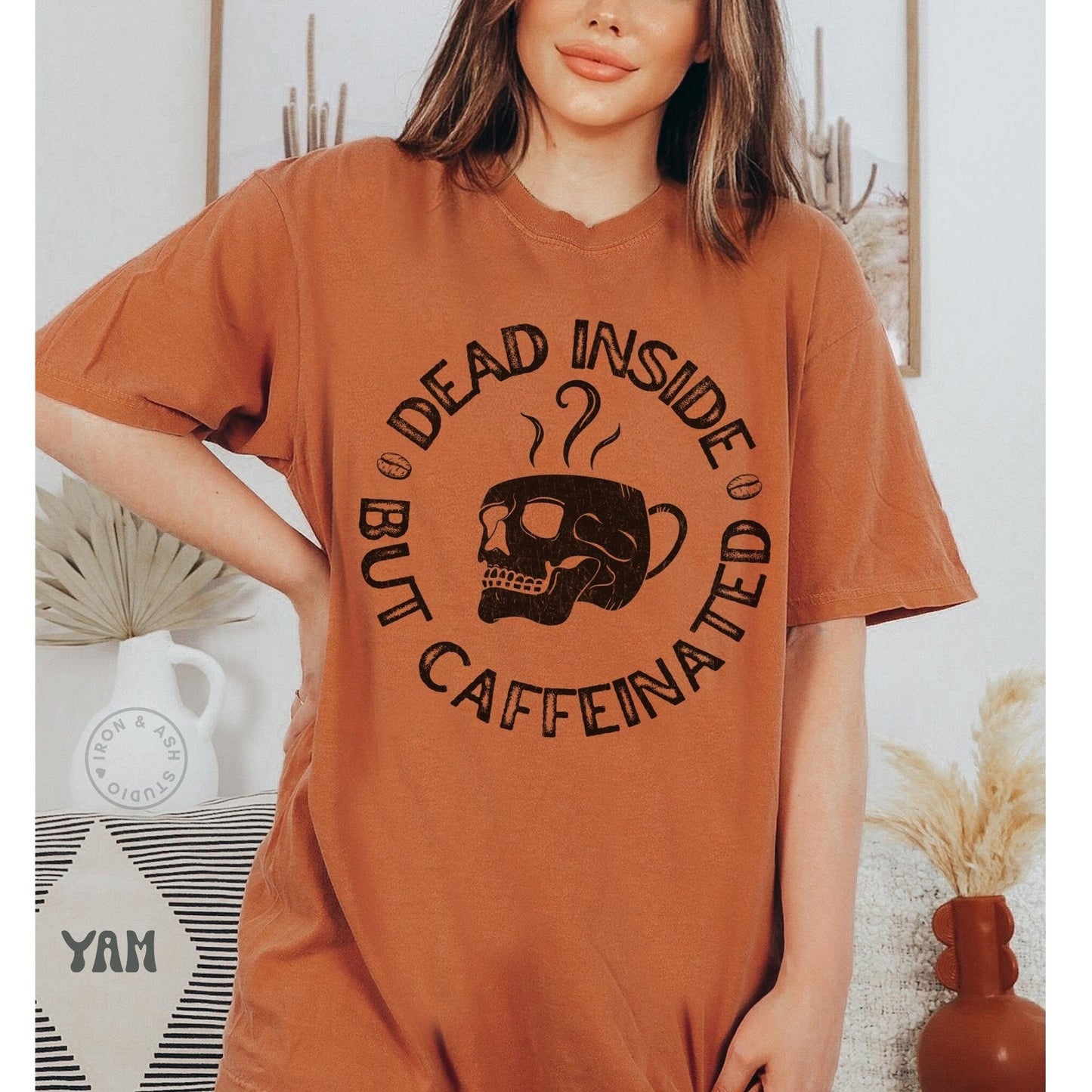 Funny Coffee Shirt Comfort Color Tshirt Dead Inside But Caffeinated Tee But First Coffee Womens Mens Coffee Lover Gift Funny Coffee Quotes Tee