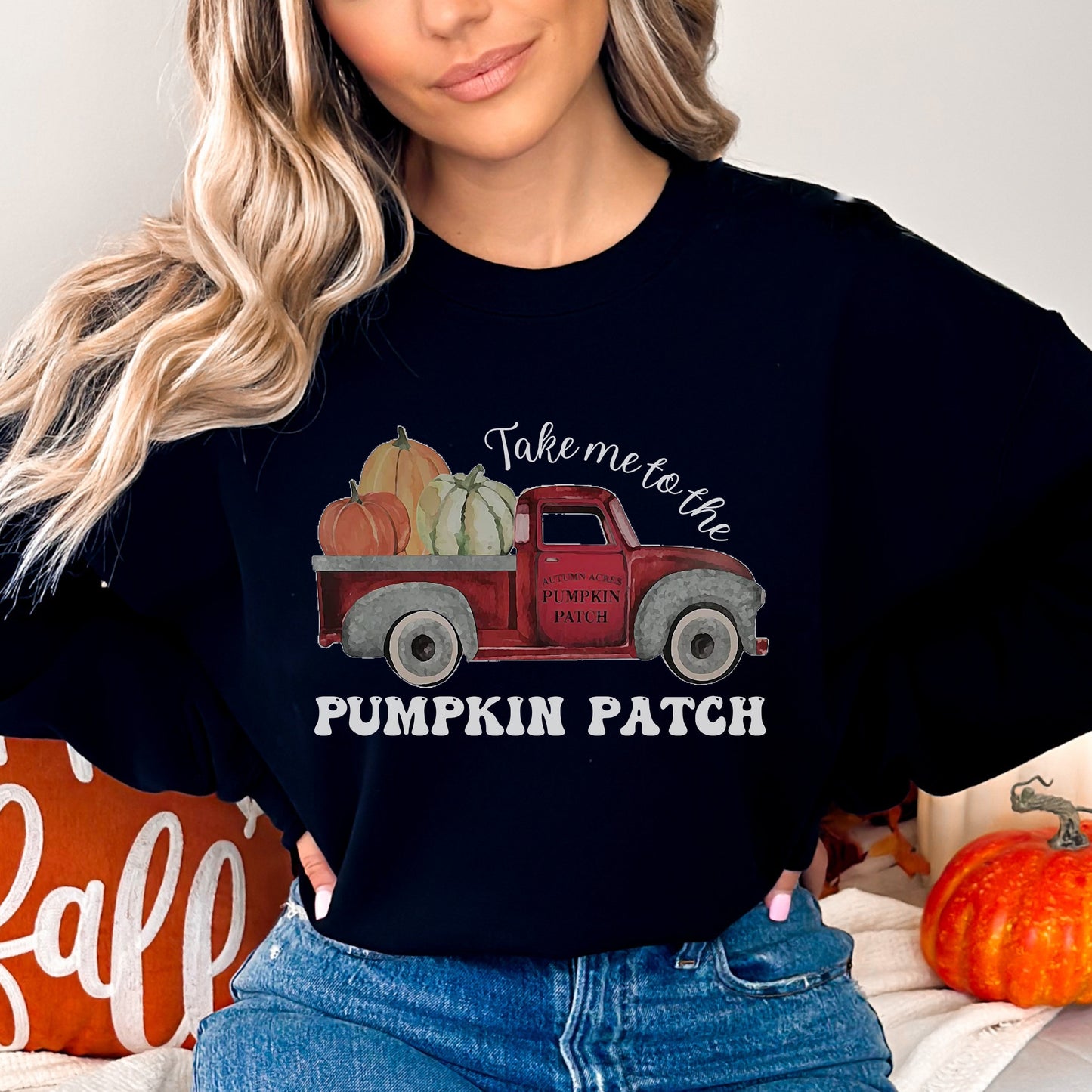 Pumpkin Patch Sweatshirt, Take Me To The Pumpkin Patch Sweater, Fall Pumpkin Sweatshirt, Autumn Shirt, Retro Ladies Pumpkin Sweatshirt