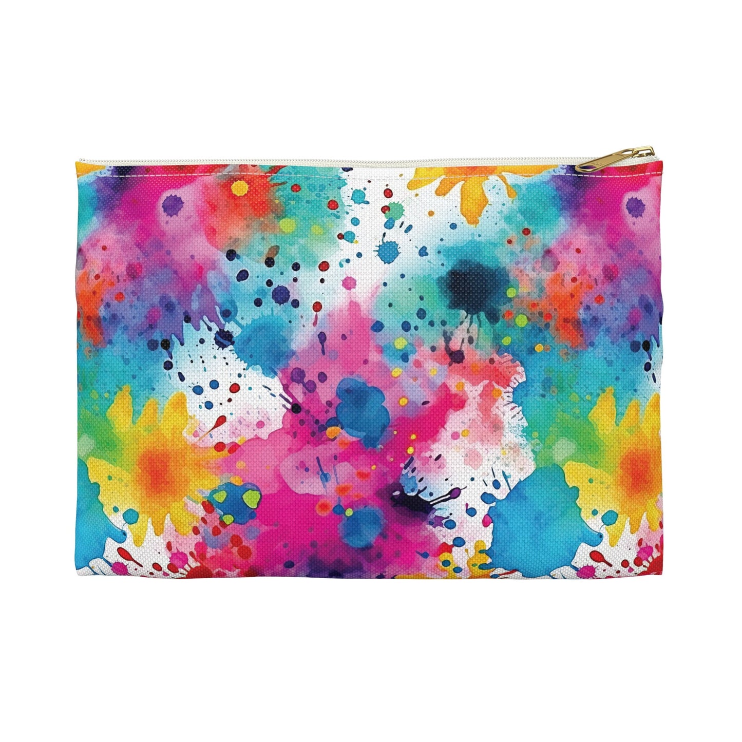 Paint Splatter Accessory Pouch, Zippered Pouch, Splatter Paint Makeup Bag, Flat Zipper Pouch, Zippered Bag, Zippered Cosmetic Pouch, Zip Bag