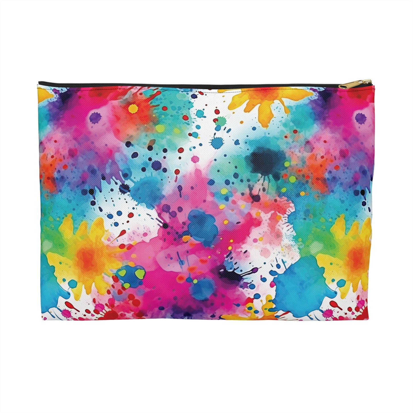 Paint Splatter Accessory Pouch, Zippered Pouch, Splatter Paint Makeup Bag, Flat Zipper Pouch, Zippered Bag, Zippered Cosmetic Pouch, Zip Bag