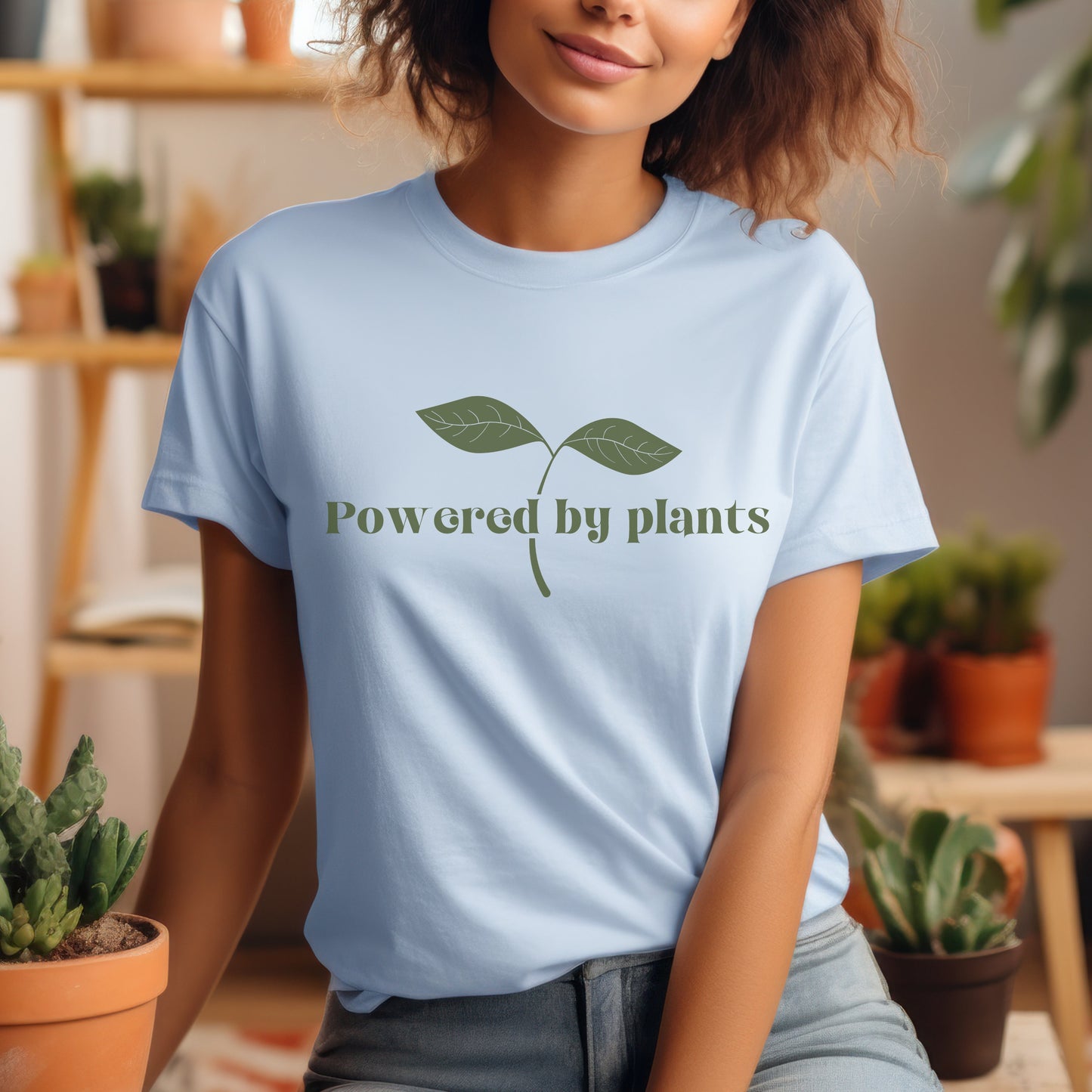 Powered By Plants Shirt Eat More Plants Vegan TShirt Veganism Shirt Herbivore T Shirt Vegetarian T-Shirt Vegan Gift Eat Your Veggies Shirt