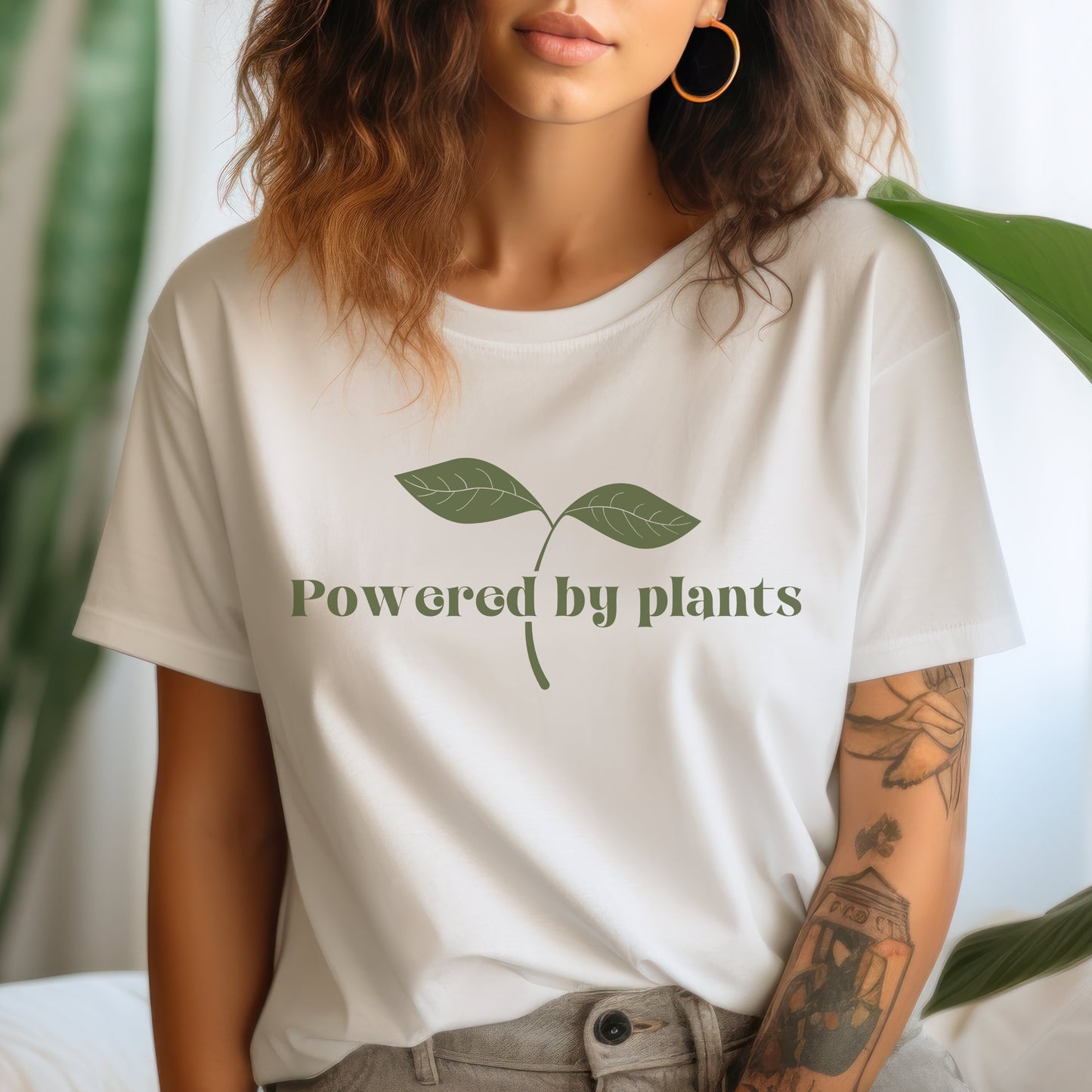Powered By Plants Shirt Eat More Plants Vegan TShirt Veganism Shirt Herbivore T Shirt Vegetarian T-Shirt Vegan Gift Eat Your Veggies Shirt