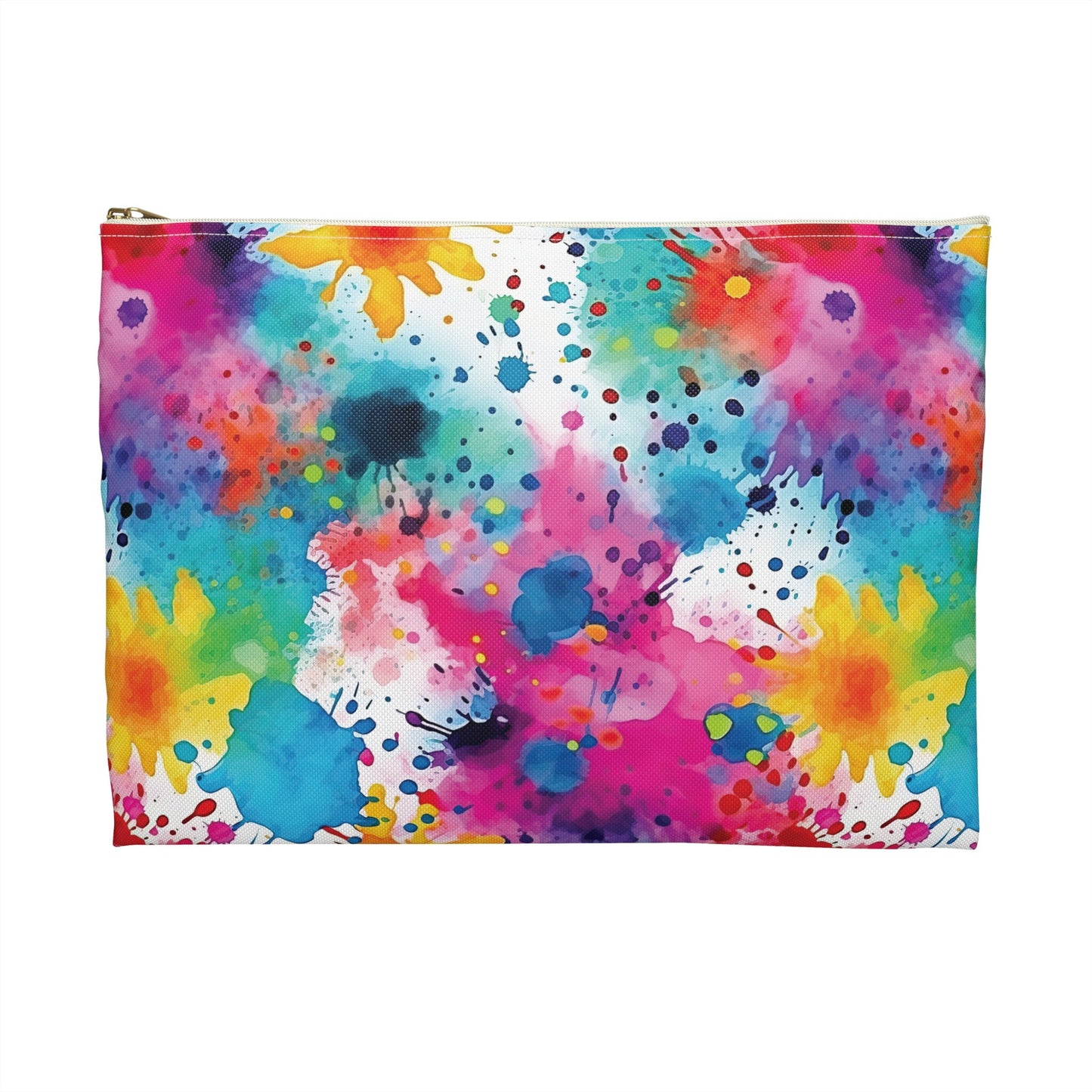 Paint Splatter Accessory Pouch, Zippered Pouch, Splatter Paint Makeup Bag, Flat Zipper Pouch, Zippered Bag, Zippered Cosmetic Pouch, Zip Bag
