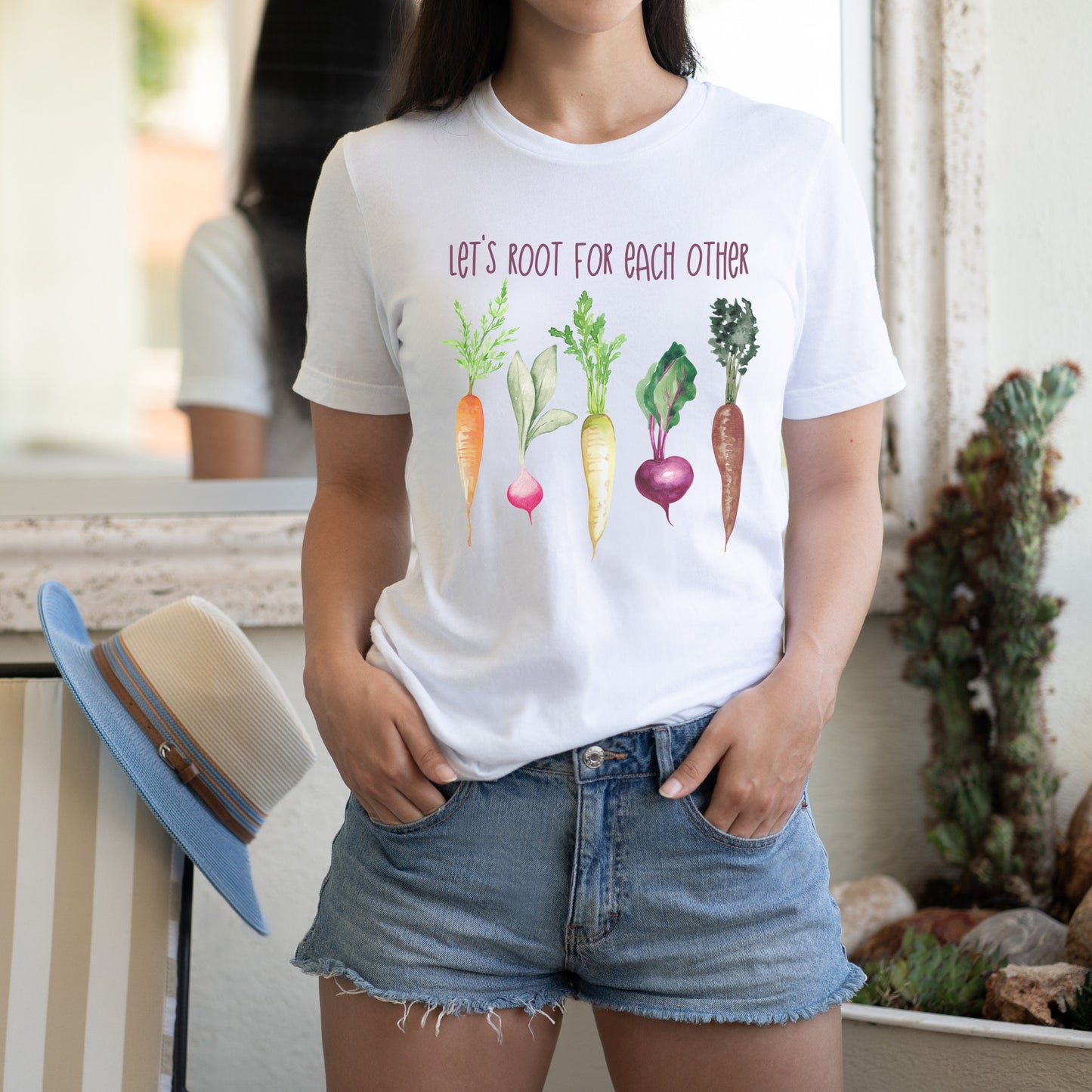 Let's Root For Each Other Shirt, Kindness Tshirt, Plant Lady, Positive, Gardening T-shirt for Women,Funny Plant Tshirt,Vegan Tee, Vegetables