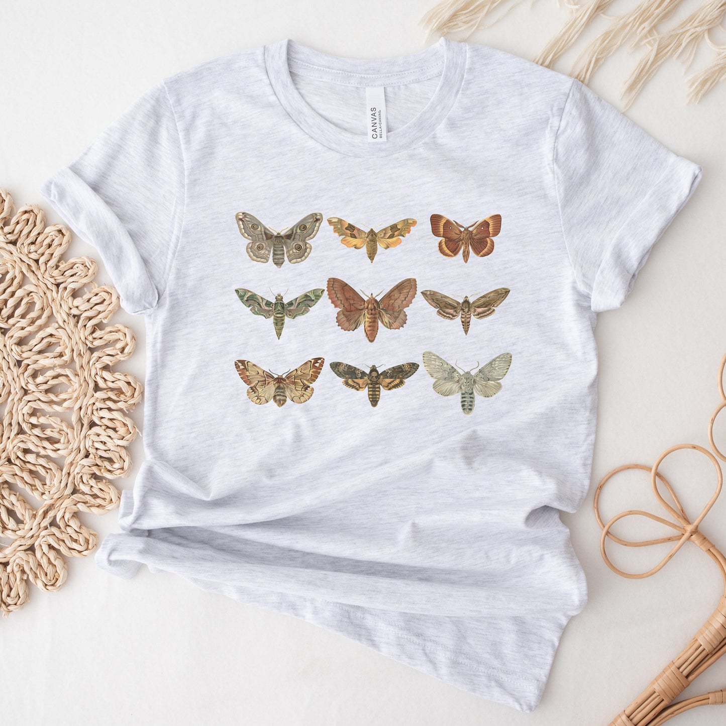 Cottagecore Aesthetic Moth Shirt, Moth Cottagecore, Entomology Shirt, Bug Shirt, Botanical Shirt, Dark Academia, Goblincore Clothing, Insect