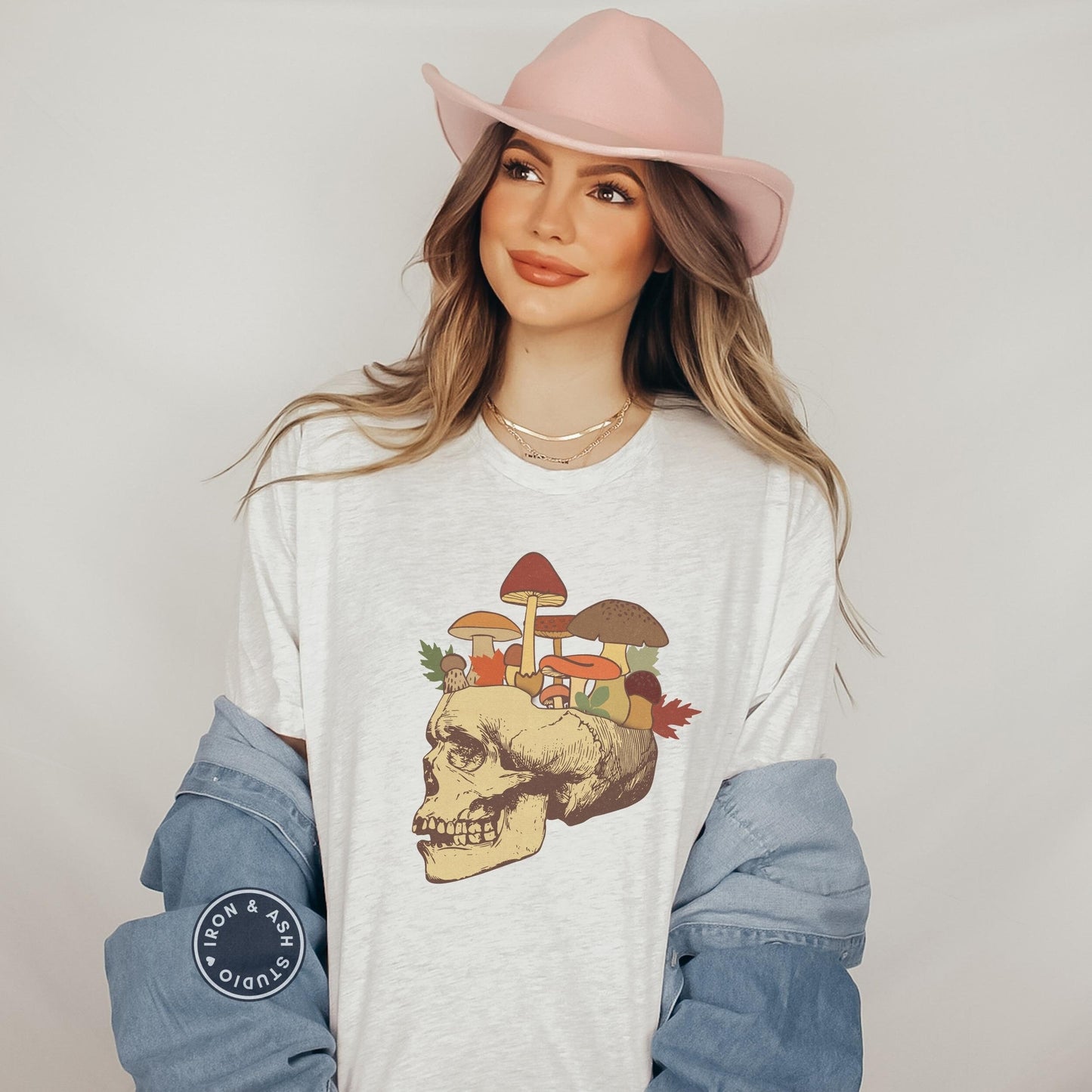 Skull Mushroom Shirt Cottagecore Mushroom TShirt Dark Academia Skull Shirt Mushroom Top Cottagecore Aesthetic Trendy Clothes Graphic Tees