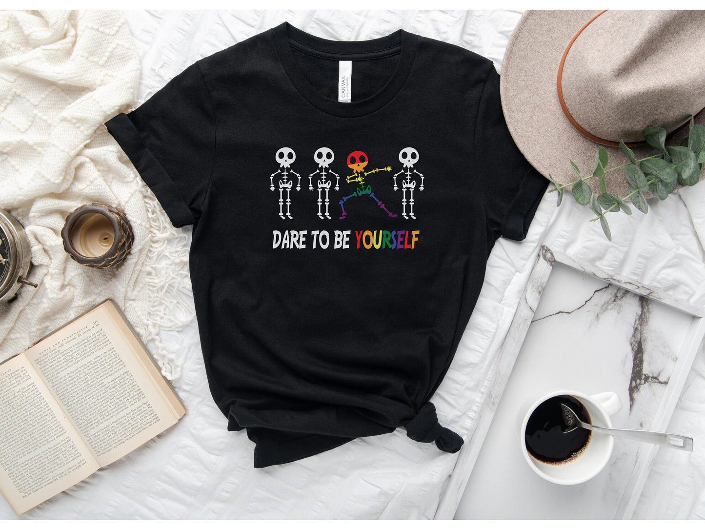Dare To Be Yourself Shirt,Positive Quotes Shirts,Inspirational T Shirts,Skeleton Shirt,Pride Shirt,Mens Pride Shirts,Pride Shirt,Boho Shirts
