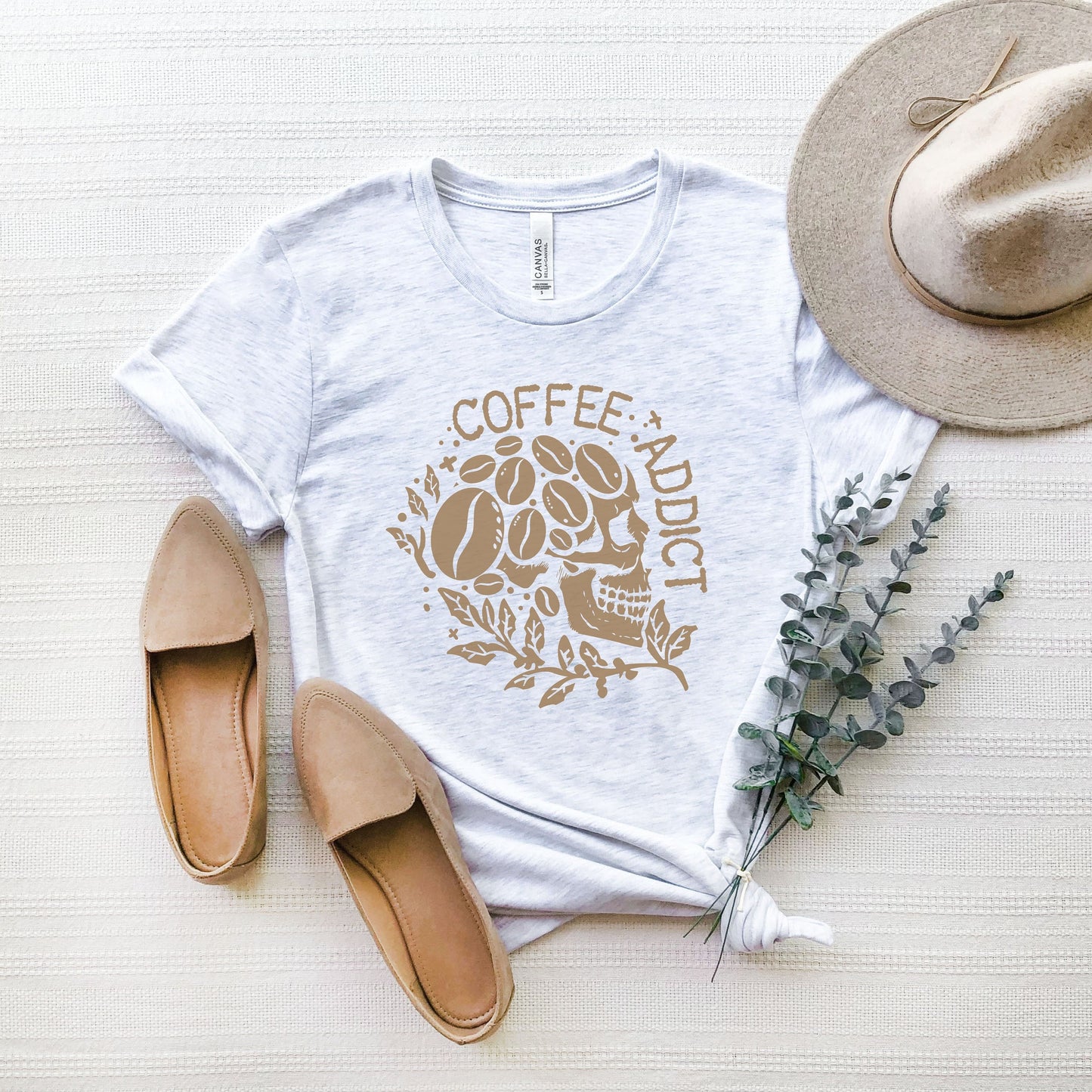 Coffee Addict Shirt, Skull Coffee Shirt, Dark Aesthetic, Boho Coffee, Women's Coffee Shirt, Coffee Lover gift, But First Coffee, Teacher Tee