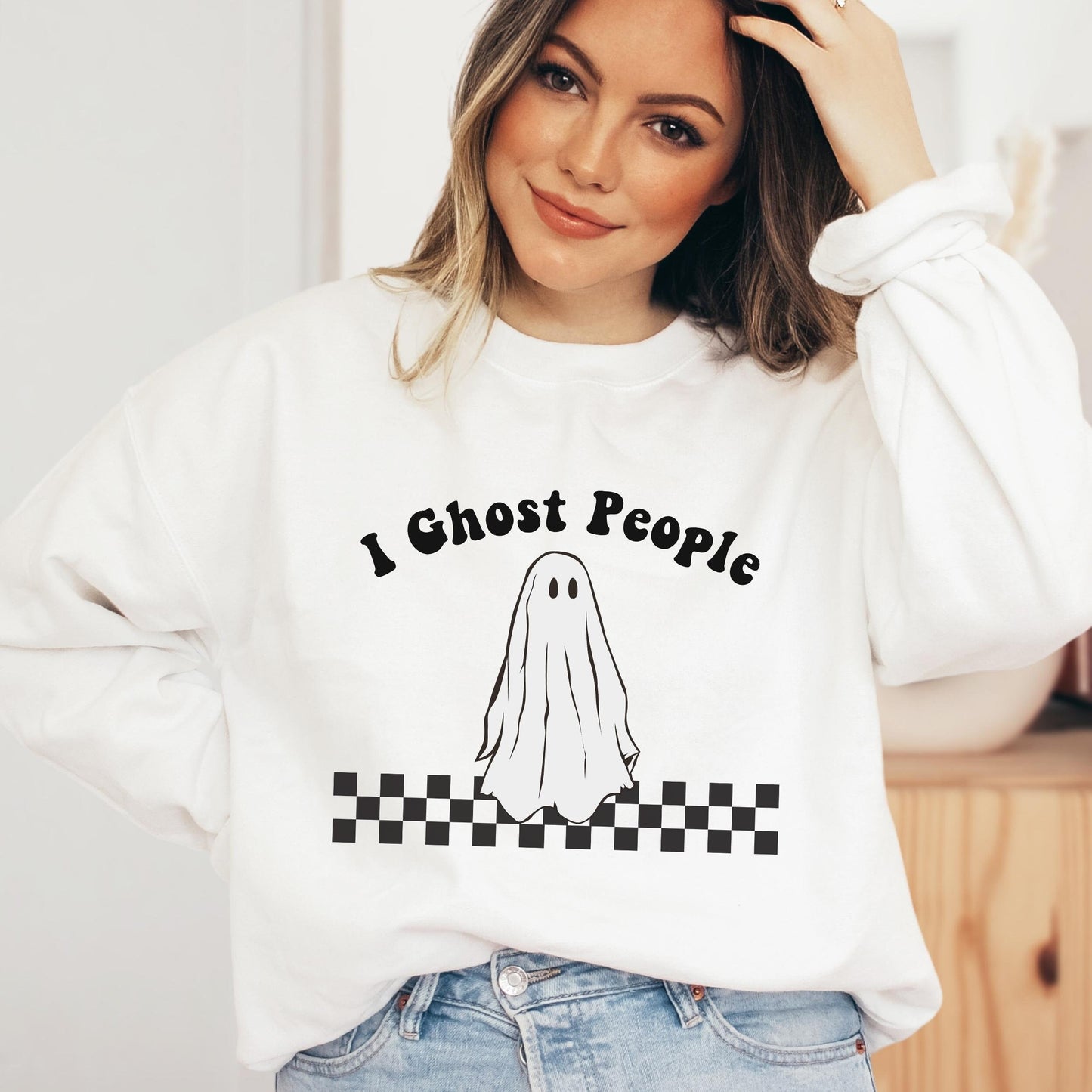 Ghost Sweatshirt, Cute Ghost Sweater, Ghost Crewneck, Funny Halloween Sweatshirt, Halloween Sweater, Introvert Antisocial Sweatshirt Teens