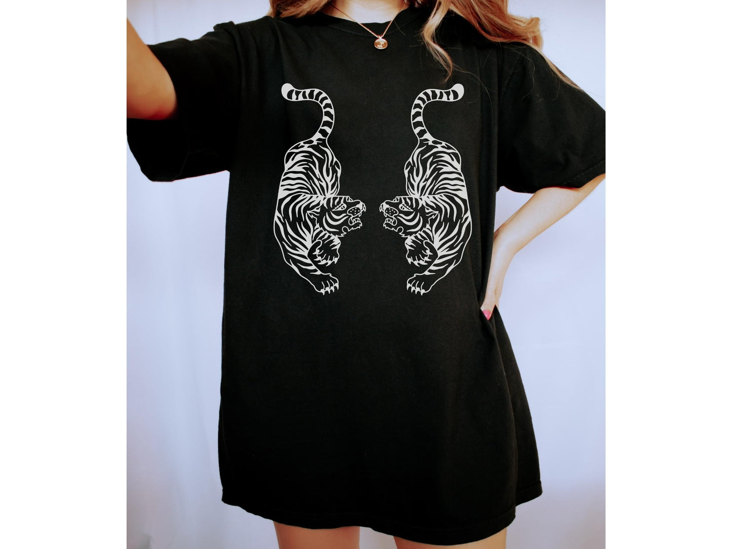 Tiger Shirt Comfort Colors Oversized Graphic Tee Indie Clothes Aesthetic Clothes Clemson Tigers Chinese Tiger Tee Cute Shirt Trendy Crewneck