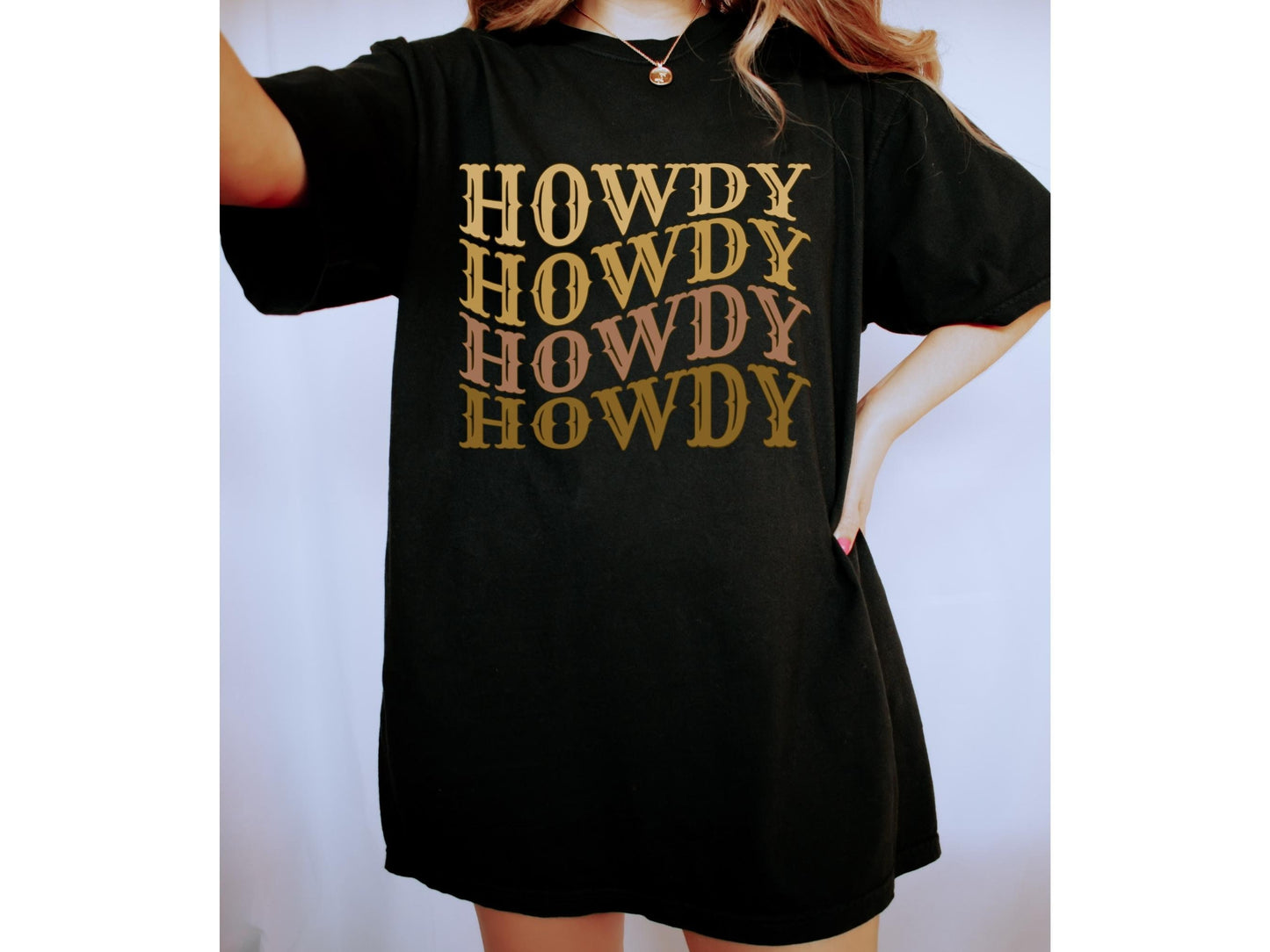 Comfort Colors Howdy Tshirt Western Graphic Boho Rodeo Tee Cowgirl Country Concert Crewneck Nashville Girls Trip Boho Oversized Clothes