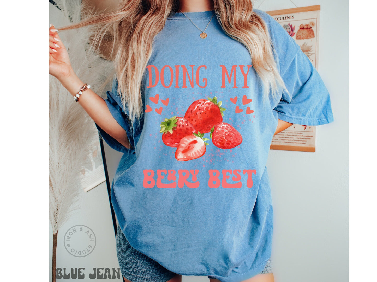 Doing My Best Shirt Comfort Color Strawberry Trendy Graphic Tee Positivity Tee VSCO Oversized TShirt Aesthetic Cottagecore Shirt for Women