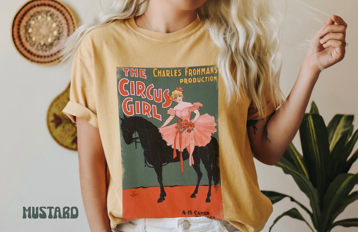 Vintage Indie Circus Girl Poster Shirt Distressed Style Tee Cottagecore Dark Academia Trendy Aesthetic Comfort Color Crewneck Theatre Gift