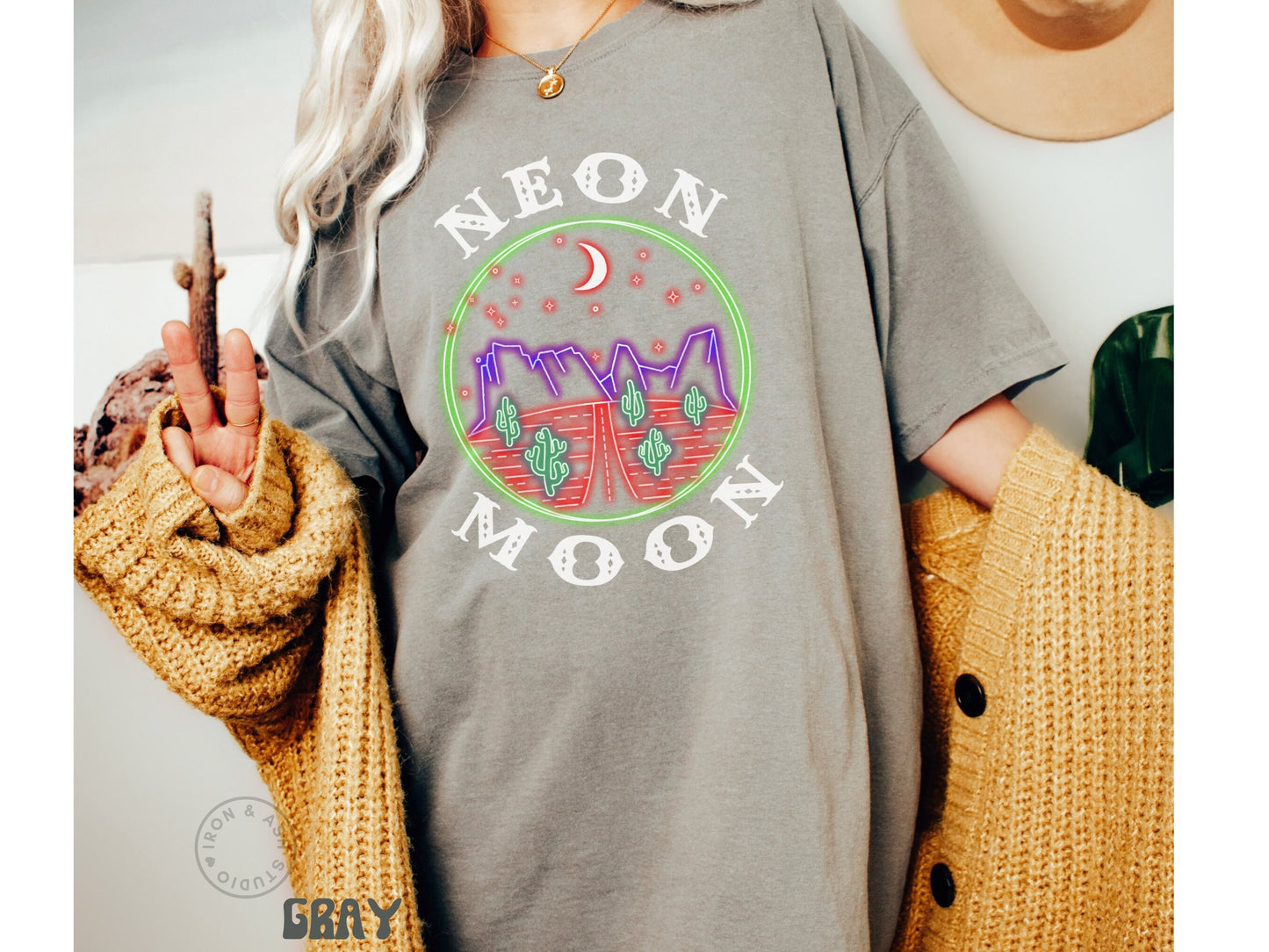 Neon Moon Shirt Comfort Colors Tee Country Music Western Clothes Country Concert Graphic Tees Oversized TShirt Cute Nashville Southern Shirt