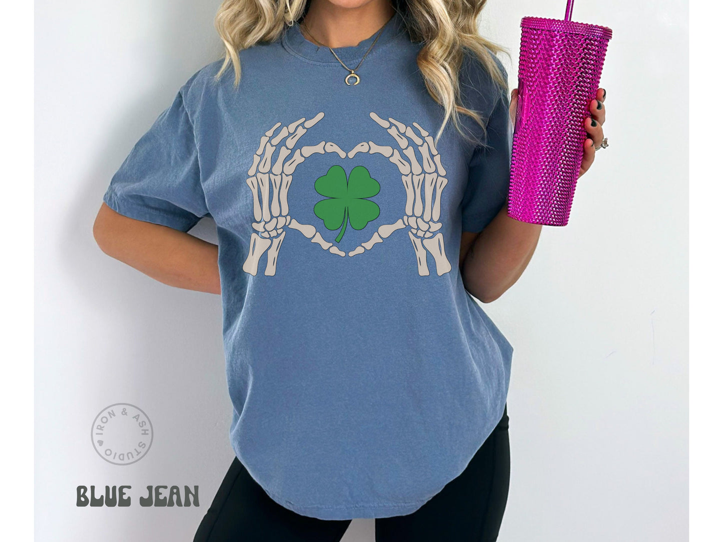 Skeleton Shamrock Shirt Funny St Patricks Day Tee Lucky Heart 4 Leaf Clover TShirt St Paddys Day Shirt for Women Cute Teacher Saint Patricks