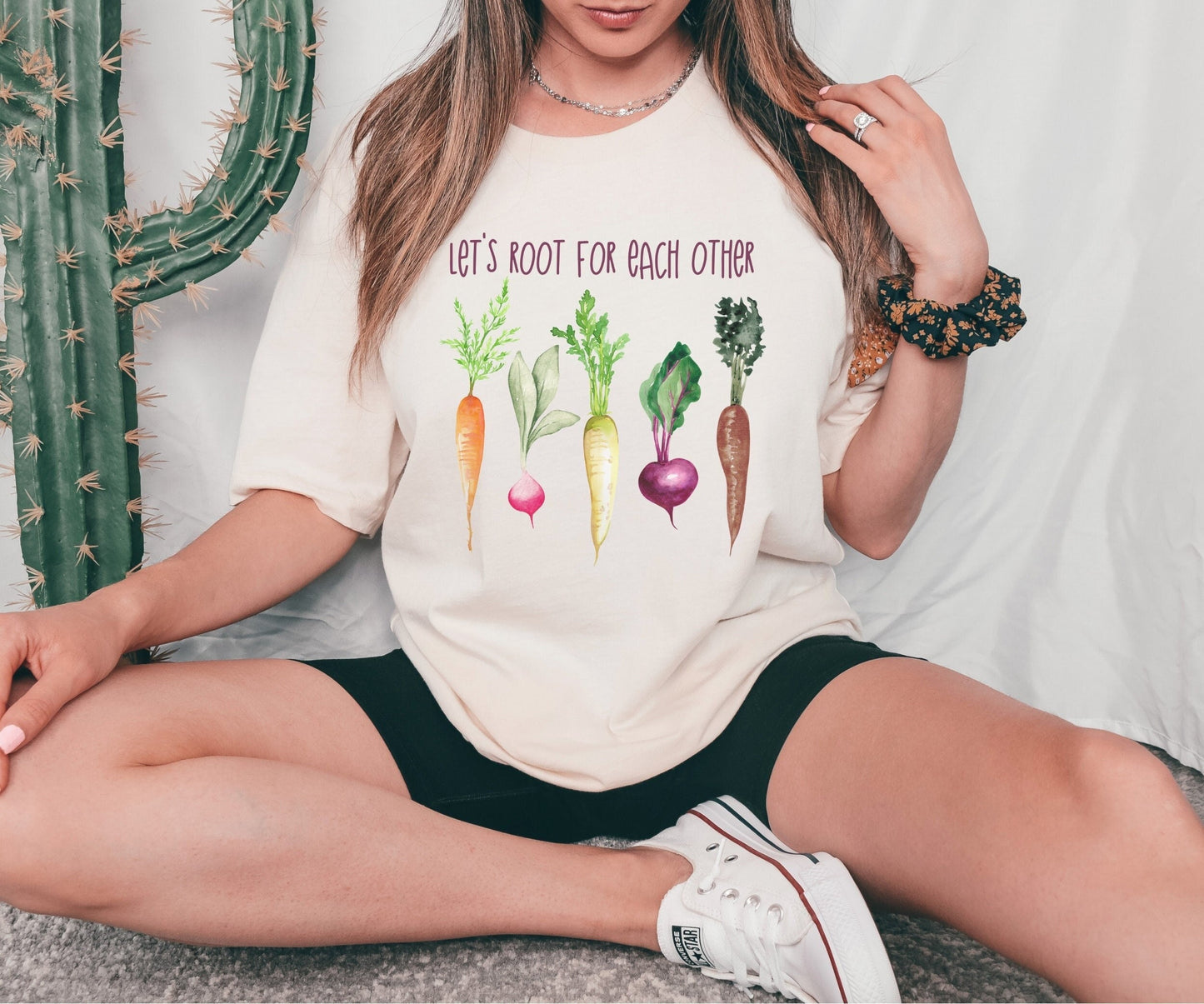 Let's Root For Each Other Shirt, Kindness Tshirt, Plant Lady, Positive, Gardening T-shirt for Women,Funny Plant Tshirt,Vegan Tee, Vegetables