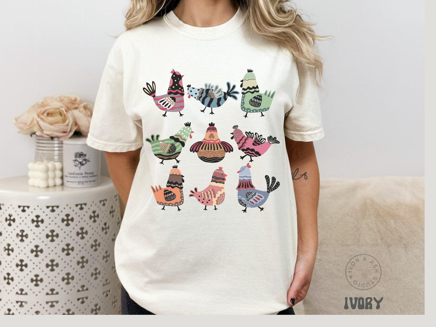 Chicken Shirt for Women Comfort Colors Funny Chicken Tee Gift for Chicken Owner Egg Dealer Shirt Farm Life Chicken TShirt Animal Lover Gift
