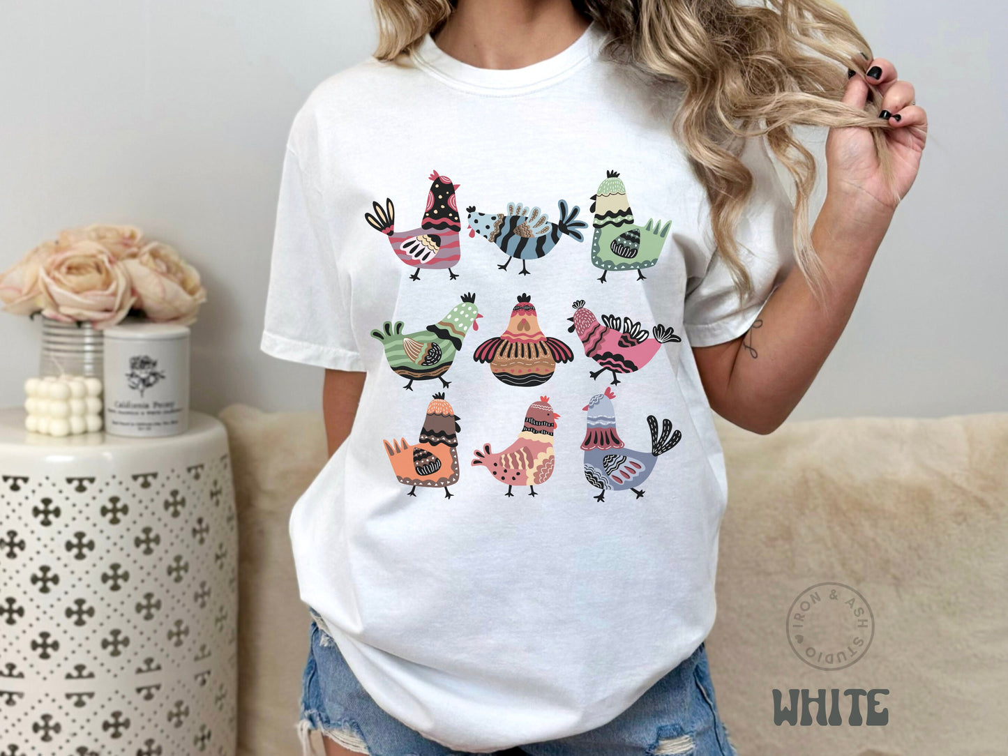 Chicken Shirt for Women Comfort Colors Funny Chicken Tee Gift for Chicken Owner Egg Dealer Shirt Farm Life Chicken TShirt Animal Lover Gift