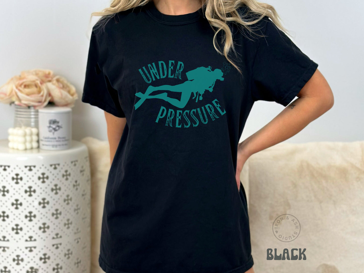Scuba Diving Shirt Funny Under Pressure Scuba Diver TShirt Deep Diver Tee Unisex Comfort Colors ® Retro Ocean Shirt Dive Instructor Gifts
