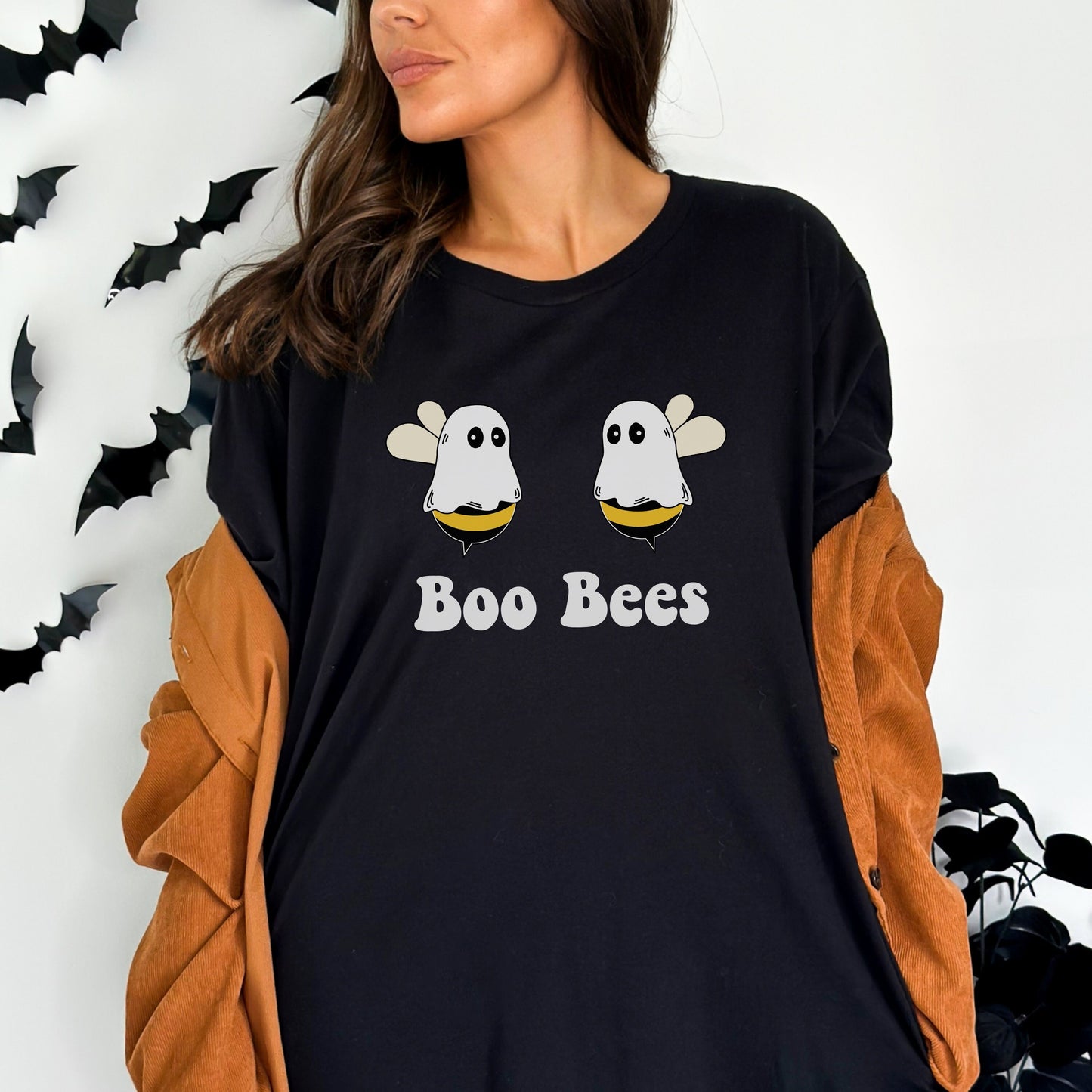Funny Ghost Halloween Shirt Boo Bees Shirt Ghost Halloween Tee Funny Women's Halloween Shirt Bee Shirt Halloween Ghost TShirt Boo Crew