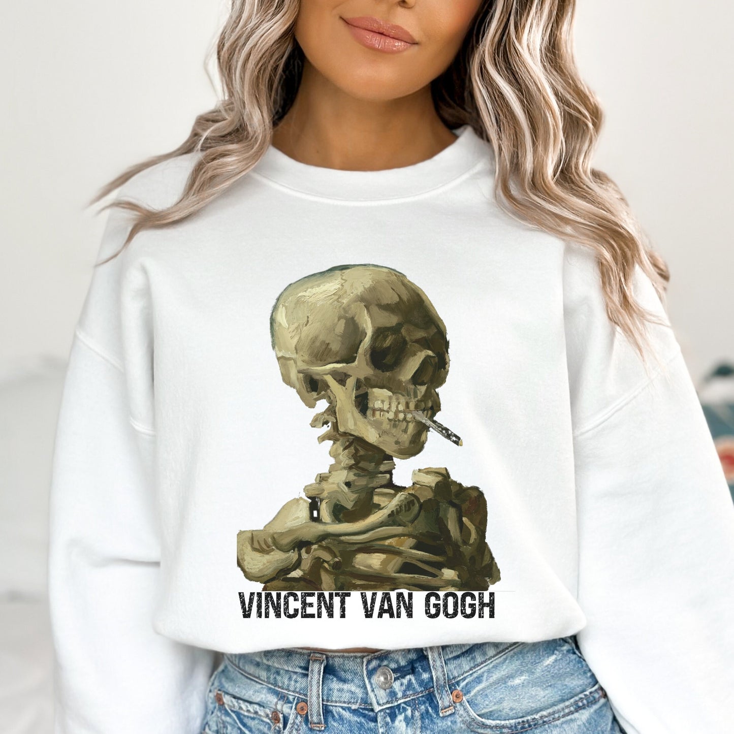 Van Gogh Sweatshirt Skull of a Skeleton Sweatshirt Vincent Van Gogh Shirt Artist Gift Gogh For It Art Teacher Sweatshirt Art Tee Shirts