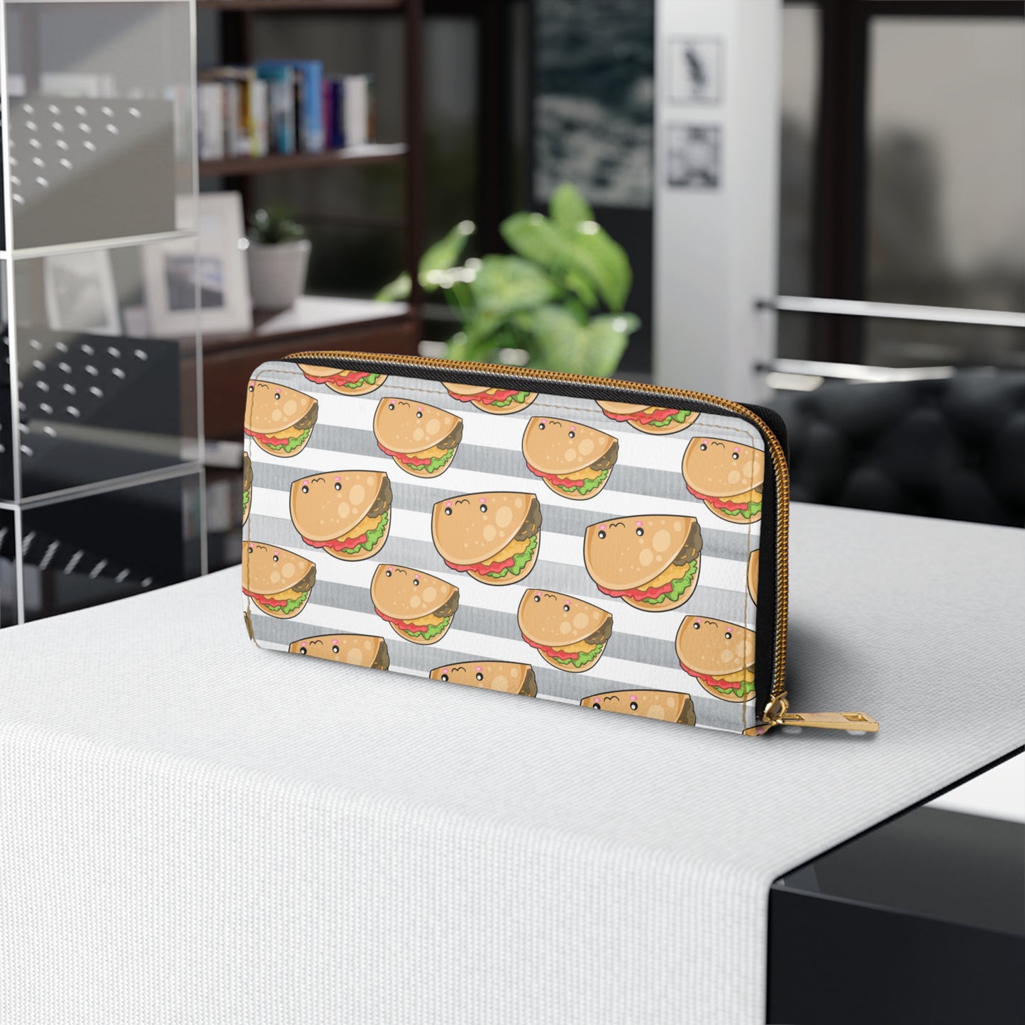 Taco Wallet, Cute Wallets for Women, Zip Around Wallet Kawaii, Cute Printed Wallet, Purse Clutch Gift Wallet, Vegan Faux Leather, Foodie
