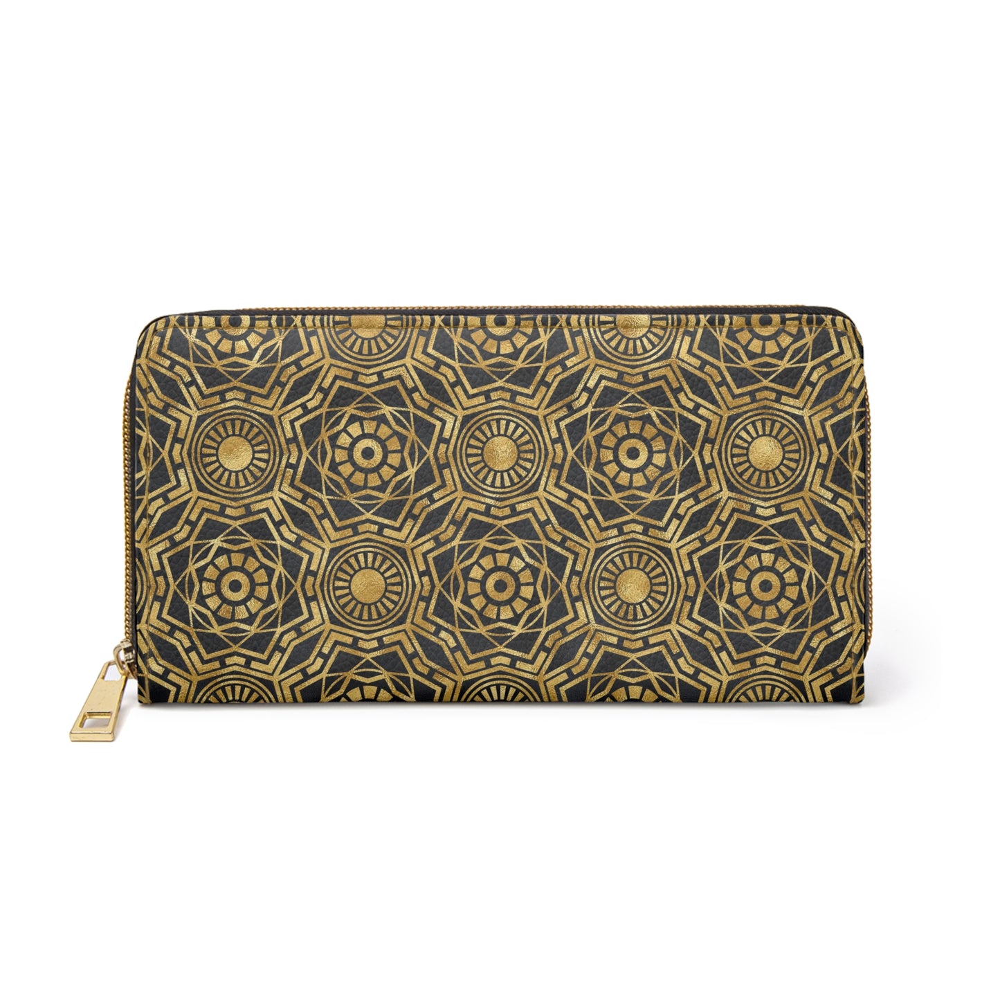 Art Deco Wallet, Zippered Wallet Pattern, Credit Vegan Card Wallet, Faux Leather Zip Around Wallets for Women, Cute Printed Checkbook Wallet