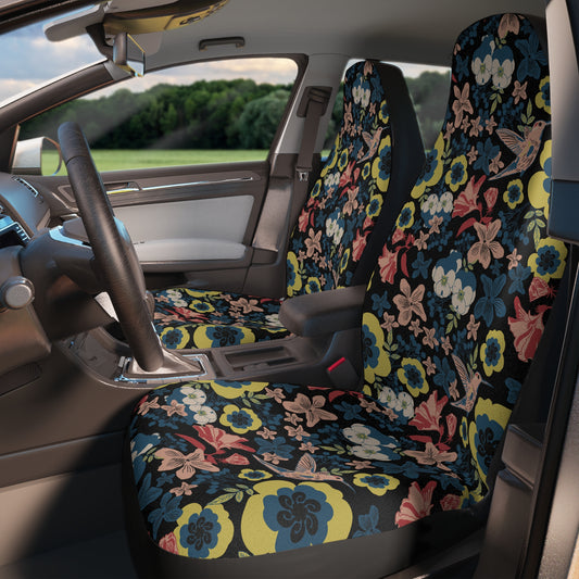 Floral Cottagecore Car Seat Covers Botanical Car Accessories Gift for Gardener Boho Vehicle Decor Auto Universal Seat Protectors