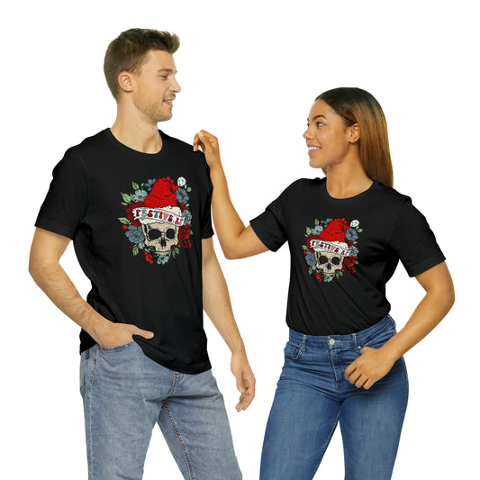 Festive AF T-Shirt, Christmas Skull TShirt, Goth Christmas, Boho Christmas Shirt, Funny Christmas Tee, Funny Holiday, Floral Christmas
