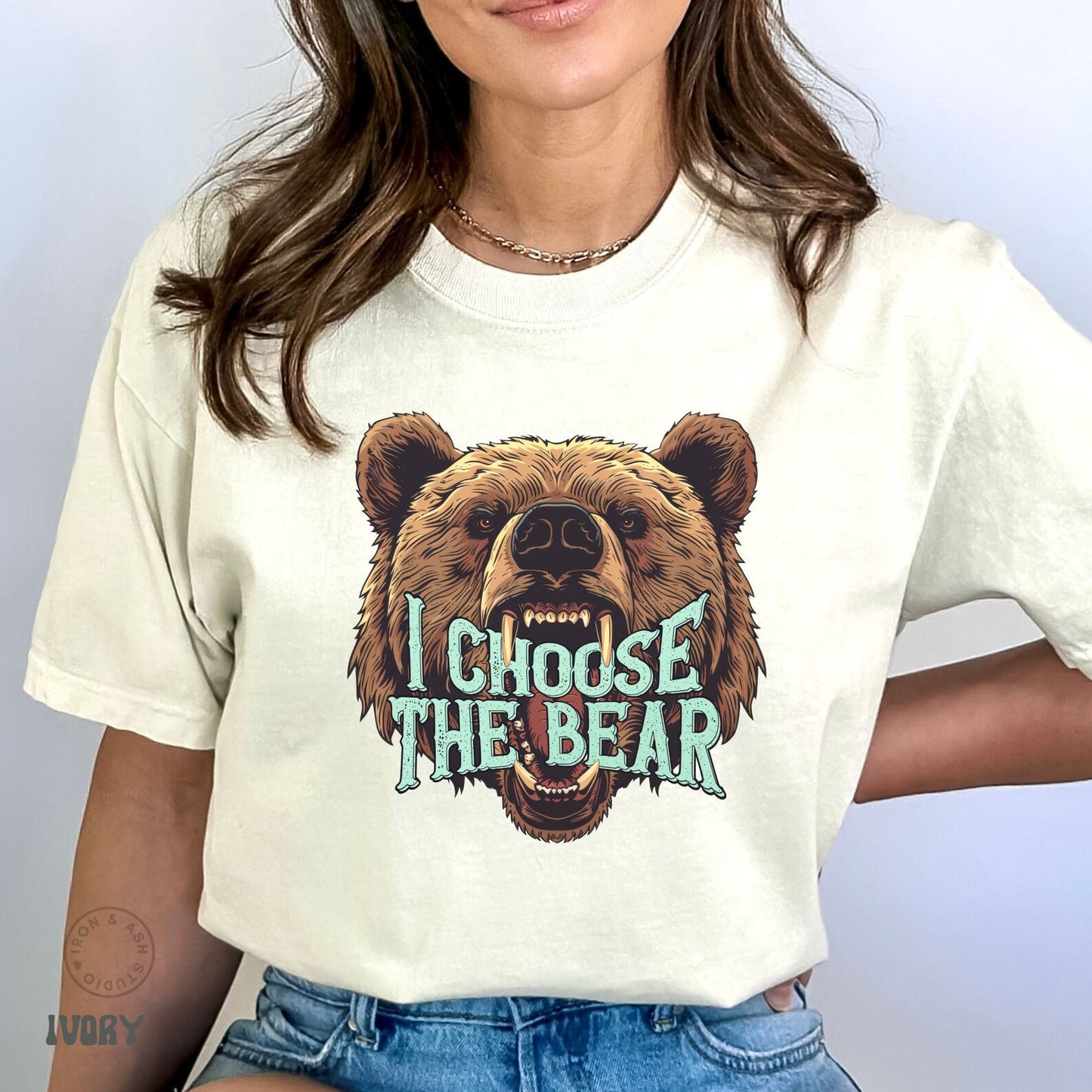 I Choose The Bear T-Shirt Comfort Colors Shirt Team Bear Vs Man TShirt Equal Rights TikTok 4B Movement Funny Feminist T-Shirt Medusa Tee Shirt Ivory