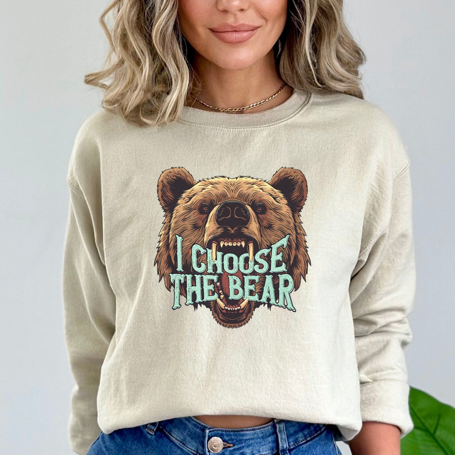 I Choose The Bear Sweatshirt Team Bear Vs Man Womens Rights Shirt Man or Bear TikTok 4B Movement Funny Feminist Smash the Patriarchy Sand