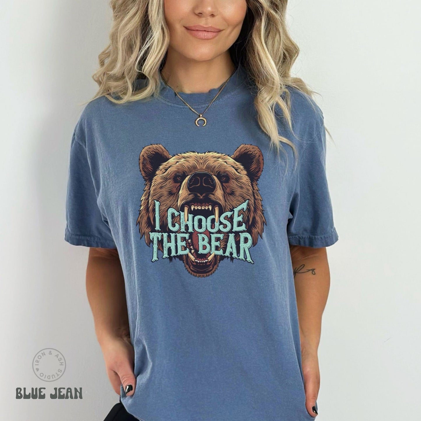 I Choose The Bear T-Shirt Comfort Colors Shirt Team Bear Vs Man TShirt Equal Rights TikTok 4B Movement Funny Feminist T-Shirt Medusa Tee Shirt Blue Jean