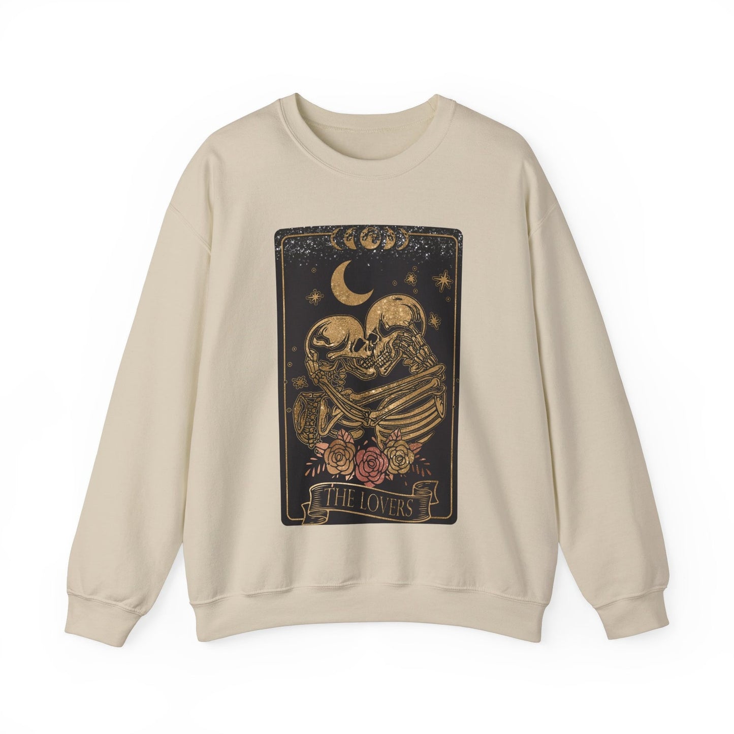 The Lovers Tarot Card Sweatshirt Spiritual Sweatshirt Skelton Tarot Witchy Gifts Dark Academia Emo Mystic Sweater Witchy Astrology Clothing