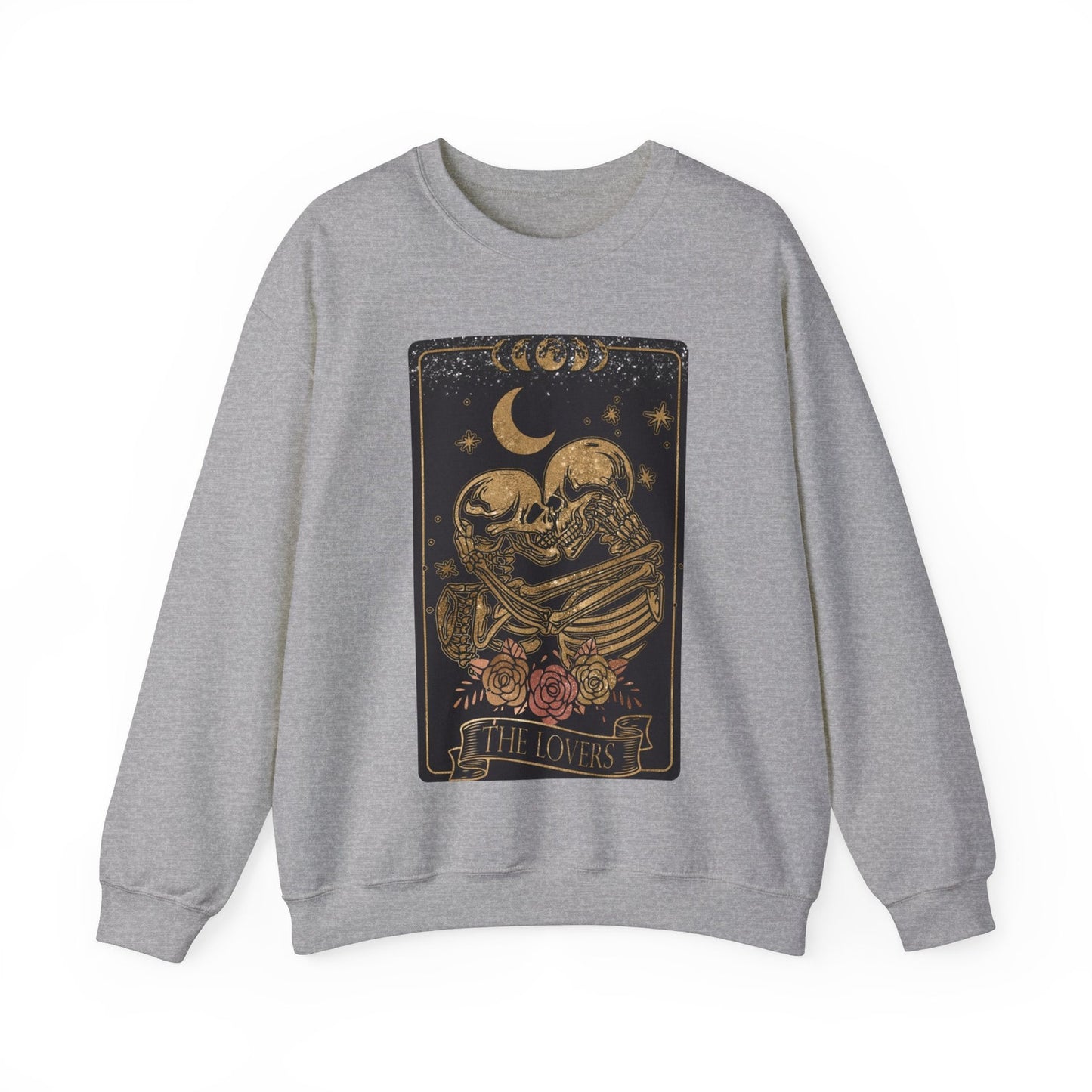 The Lovers Tarot Card Sweatshirt Spiritual Sweatshirt Skelton Tarot Witchy Gifts Dark Academia Emo Mystic Sweater Witchy Astrology Clothing